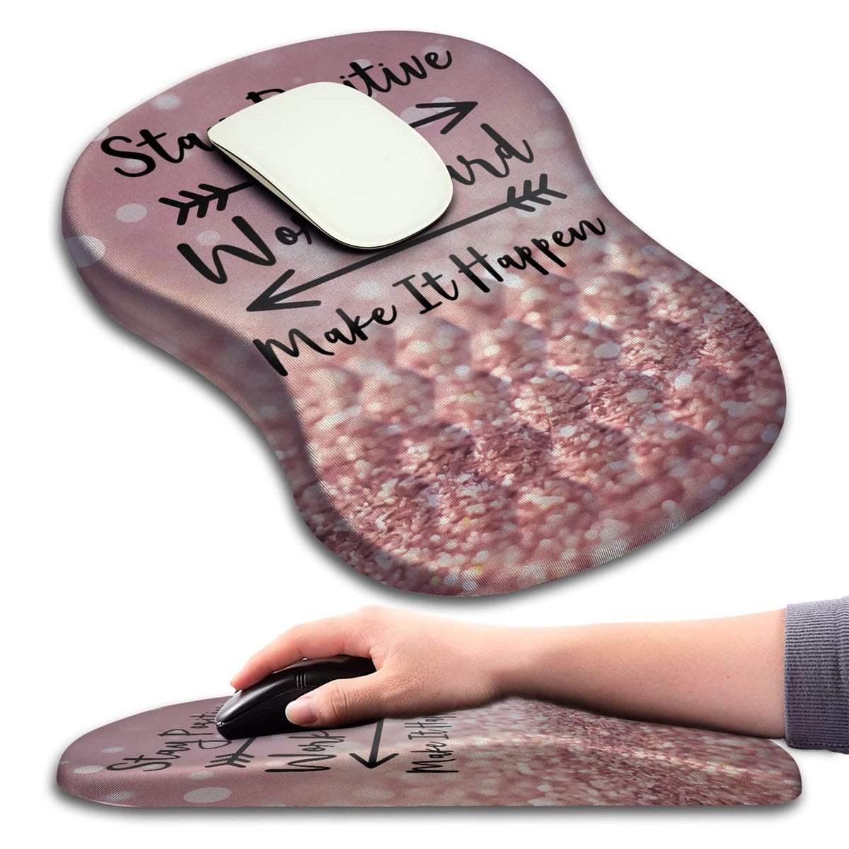 KUOSGM Mouse Pad Wrist Support, Ergonomic Mouse Pad with Massage Dot, Comfortable Computer Mouse