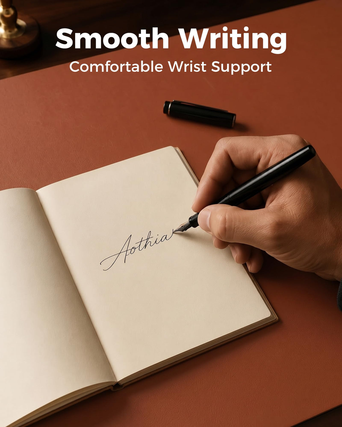Aothia Dual-Sided Desk Pad - Leather Desk Mat, Natural Cork Desk Pad Protector, Large Mouse Pad for