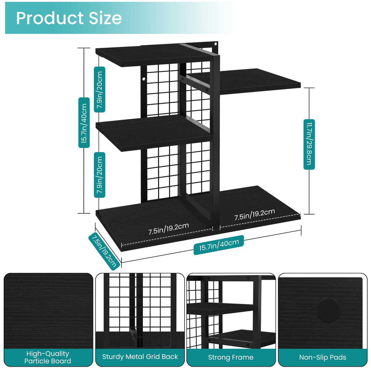 ELITEROO Desktop Bookshelf, 4 Tier Wood Desk Organizer Shelf, Tabletop Storage Shelf Rack for