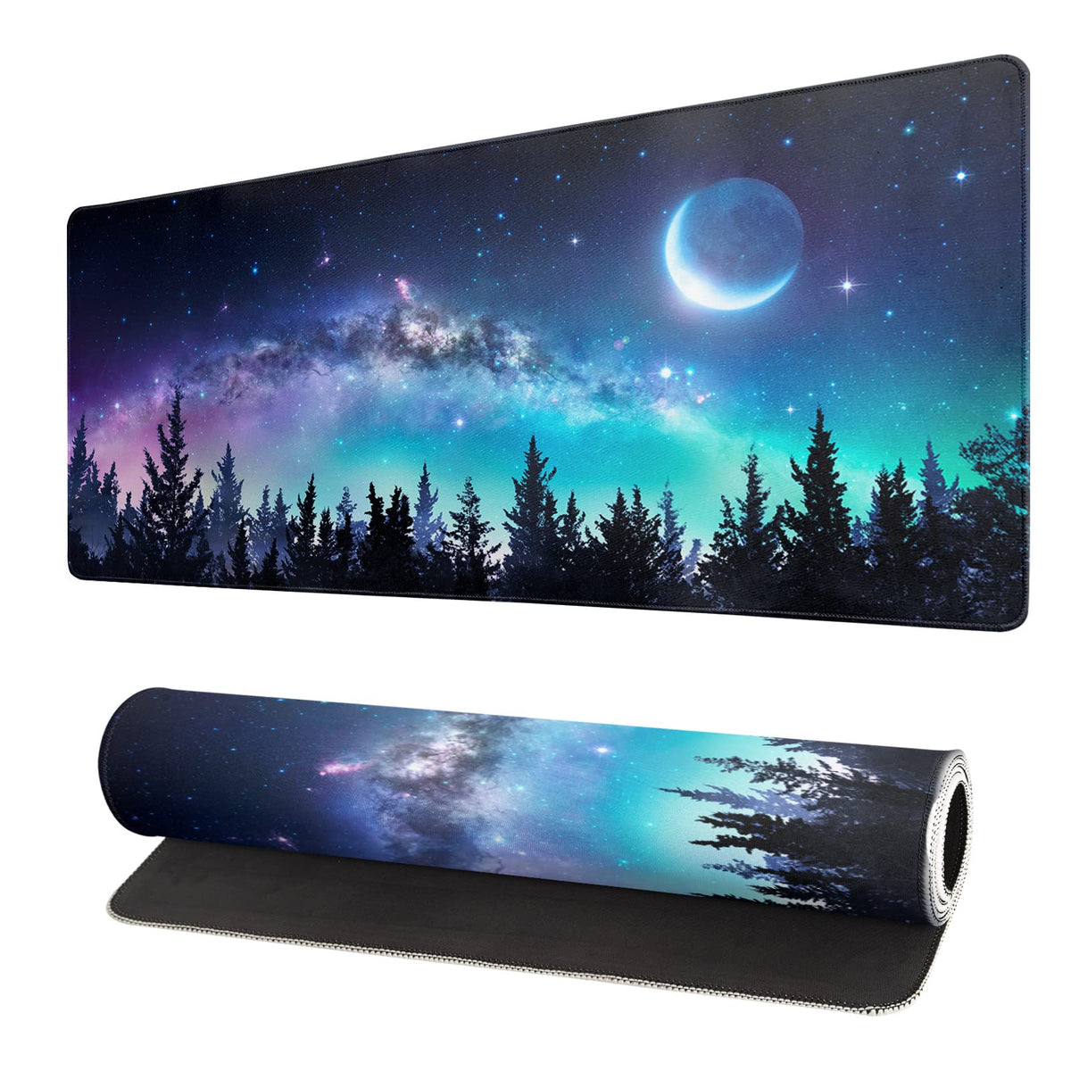 Extended Gaming Mouse Pad, XL Large Keyboard Mouse Mat Desk Pad, Stitched Edges Mousepad, 3mm Thick