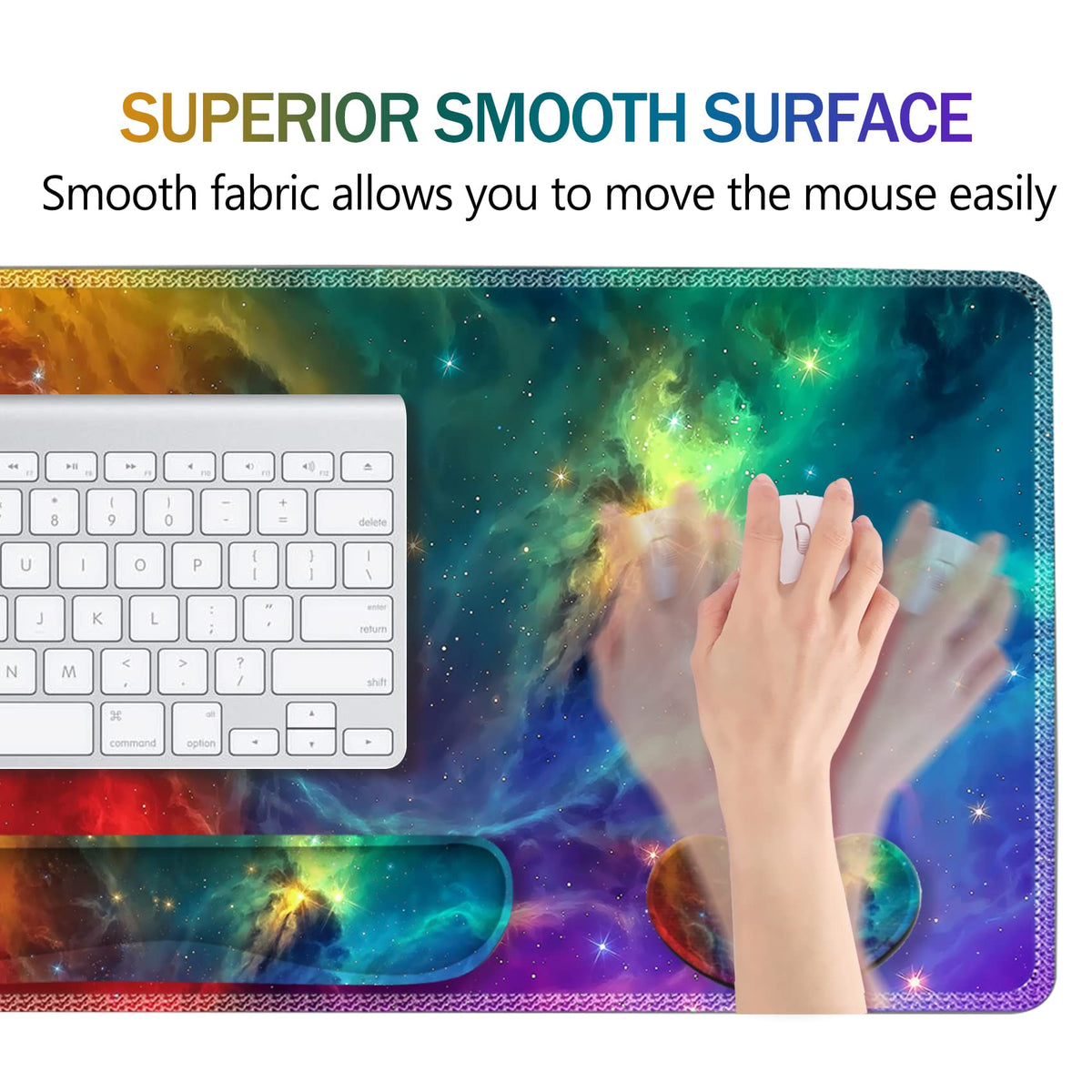 ARTSO Extended Gaming Mouse Pad Set, Keyboard Wrist Rest Support Pad + Wrist Cushion + XXL Large