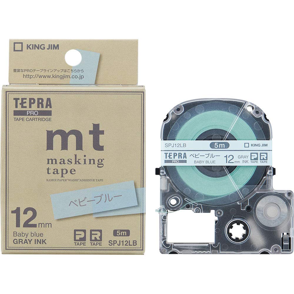 King Jim SPJ12LB [Genuine] Tepra PRO Tape Cartridge Masking Tape mt Label 0.5 inches (12 mm), Baby