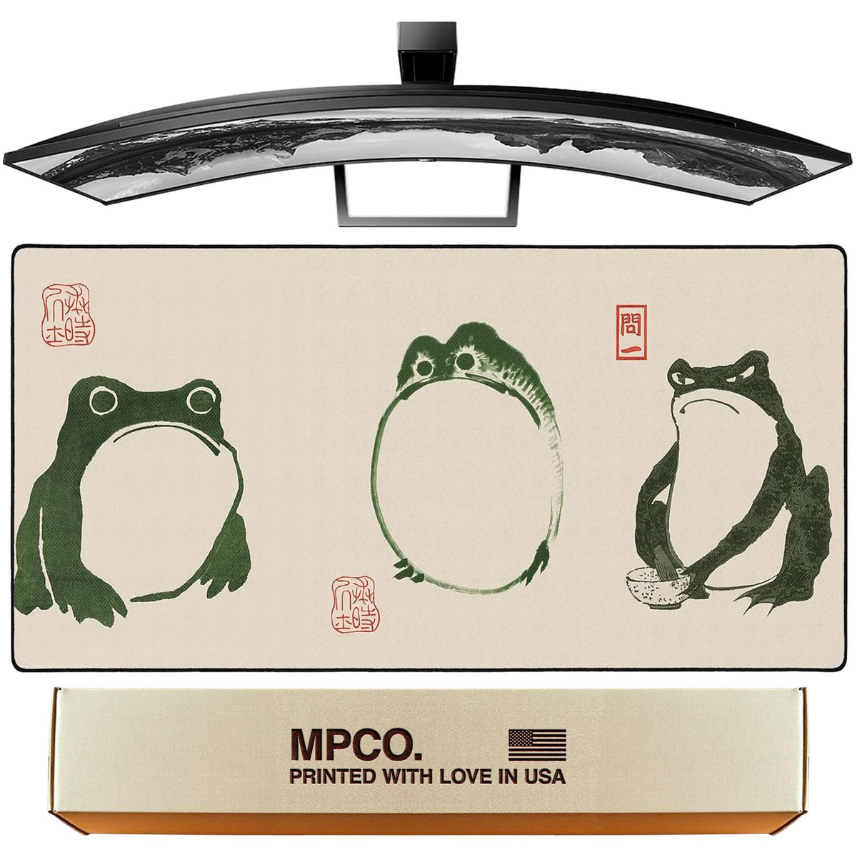 MPCO. Frog Gaming Desk Pad, 36" x 17" Duraglyde Fabric Non-Slip Desk Mat
