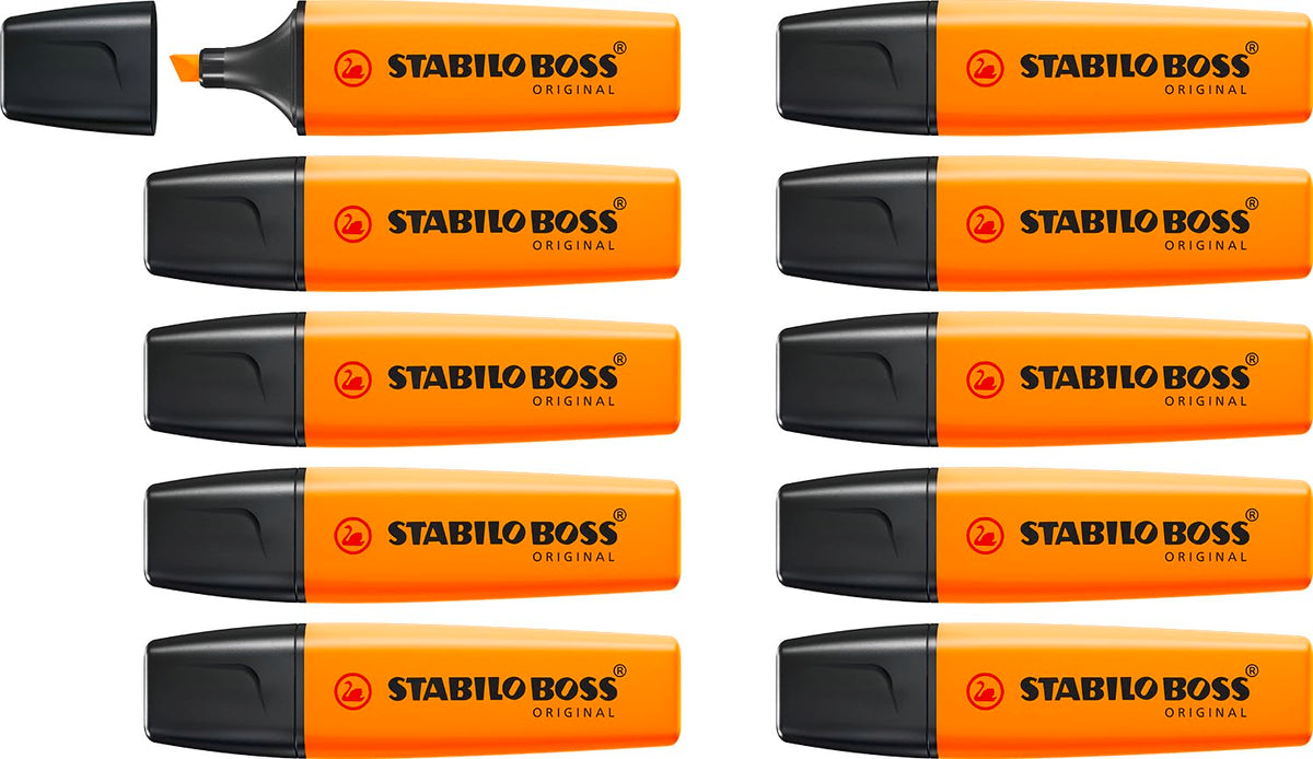 Highlighter - STABILO BOSS ORIGINAL - Pack of 10 - Orange