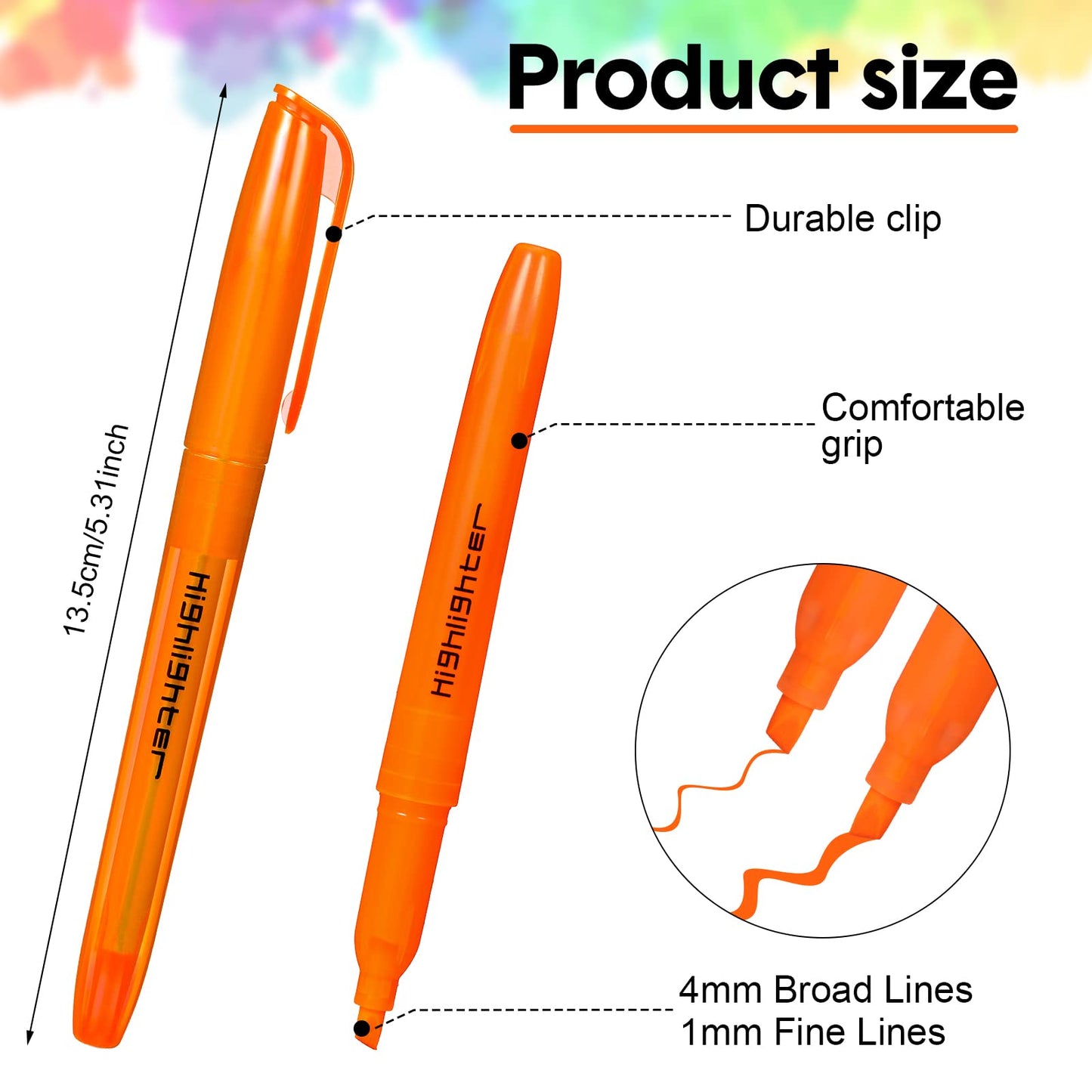 Thenshop 420 Pcs Highlighters Bulk 6 Assorted Colors Chisel Tip Markers