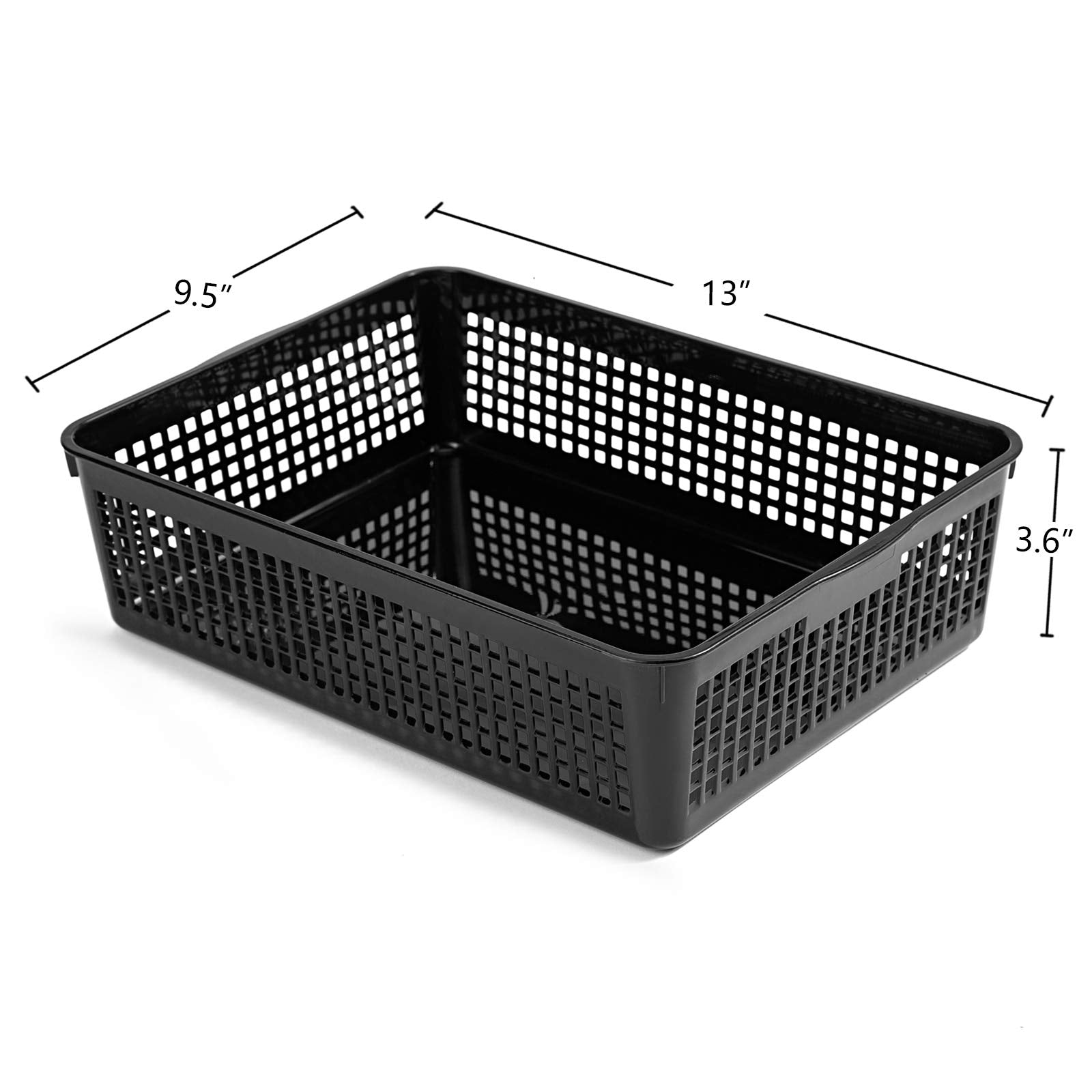 Aebeky A4 Size Plastic Paper Storage Trays,Desktop File Organizer Baskets,6-Packs (Black)