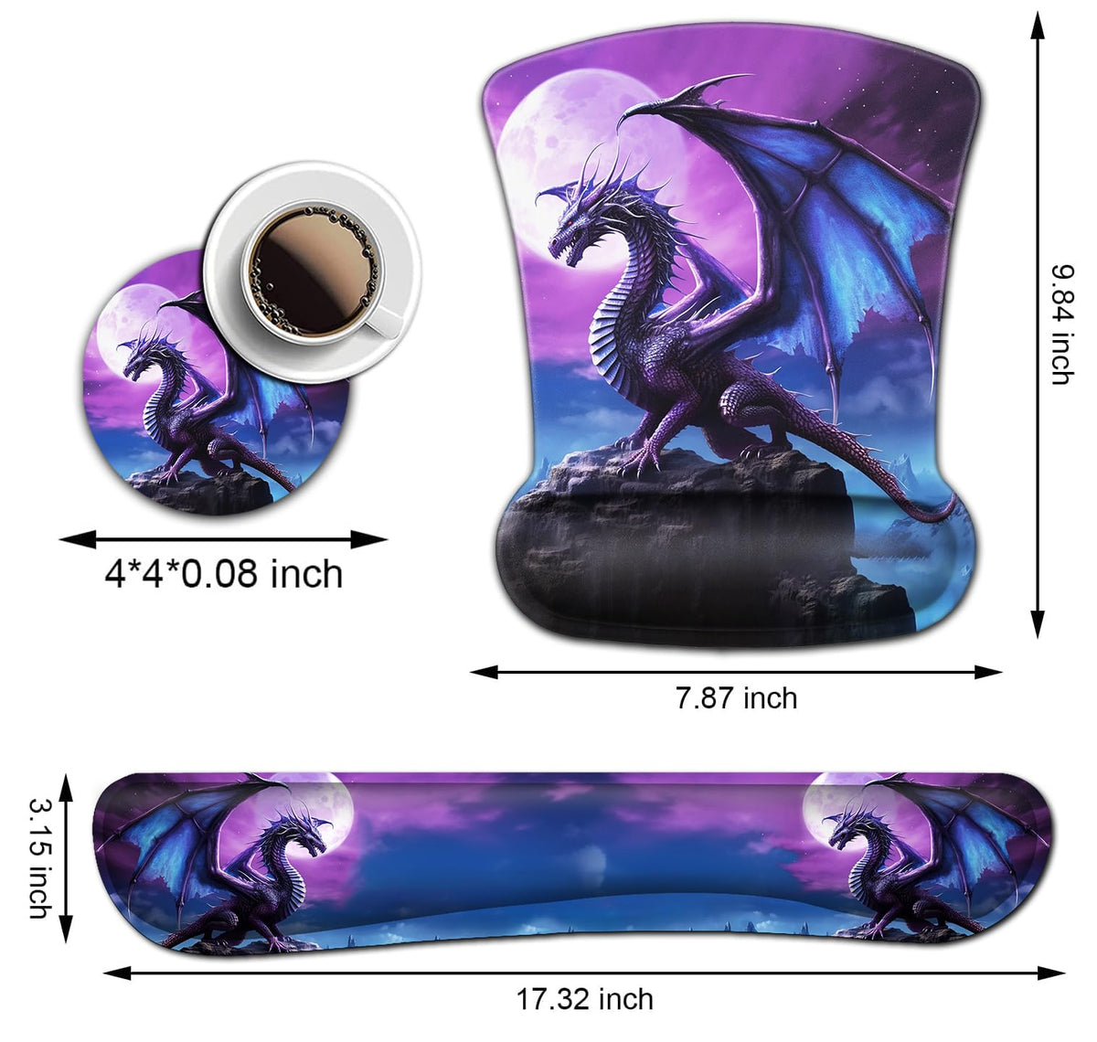 Mouse Pad with Wrist Support, Office Easy Typing, Games, to Relieve Fatigue, Non-Slip and Durable