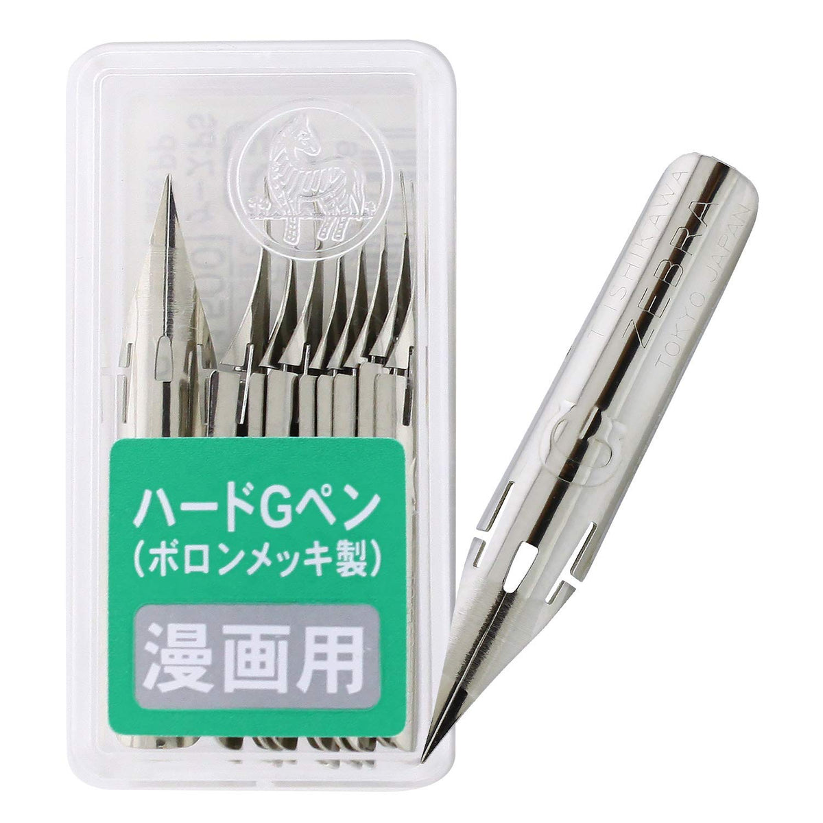 Zebra Comic Pen Nib- Type Professional - G Model Hard Type - Chrome - 10 Pack (PG-8B-C-K)