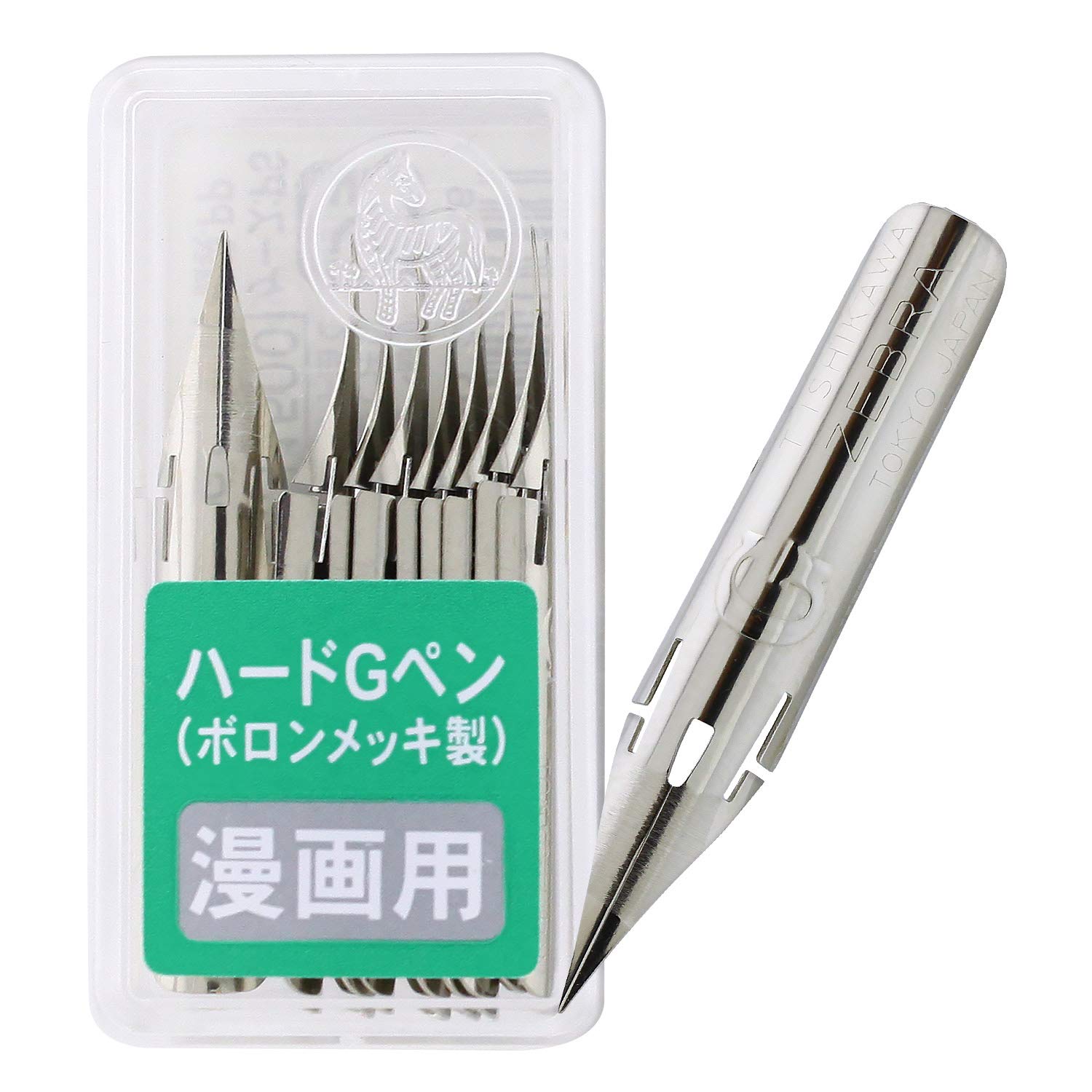 Zebra Comic Pen Nib- Type Professional - G Model Hard Type - Chrome - 10 Pack (PG-8B-C-K)