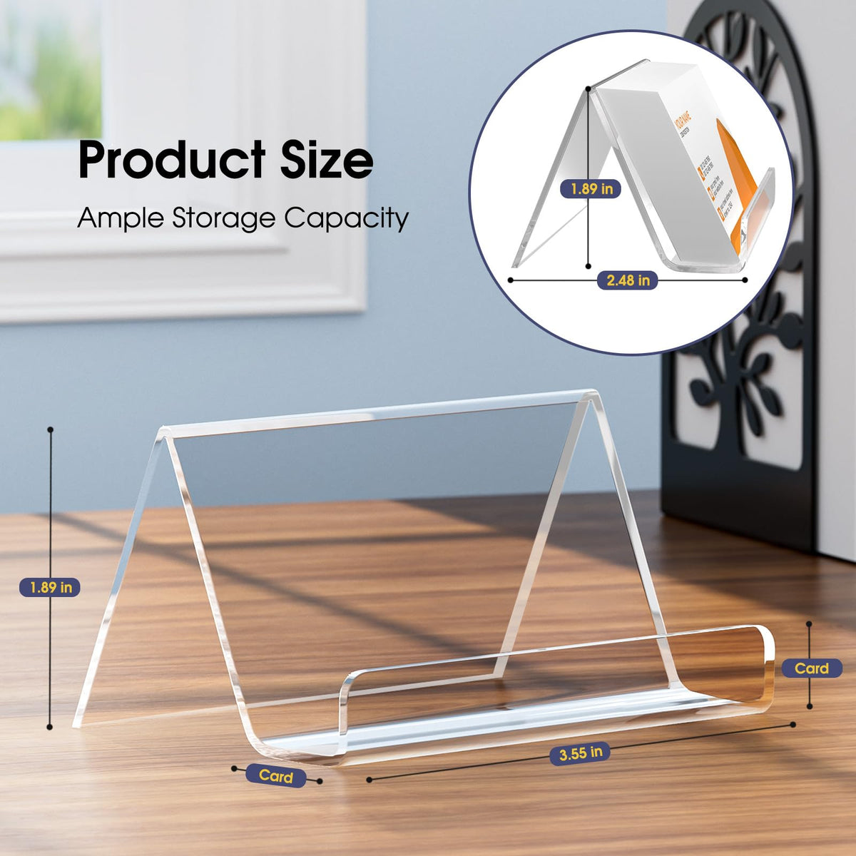 MaxGear Acrylic Business Card Holder for Desk 6 Pack