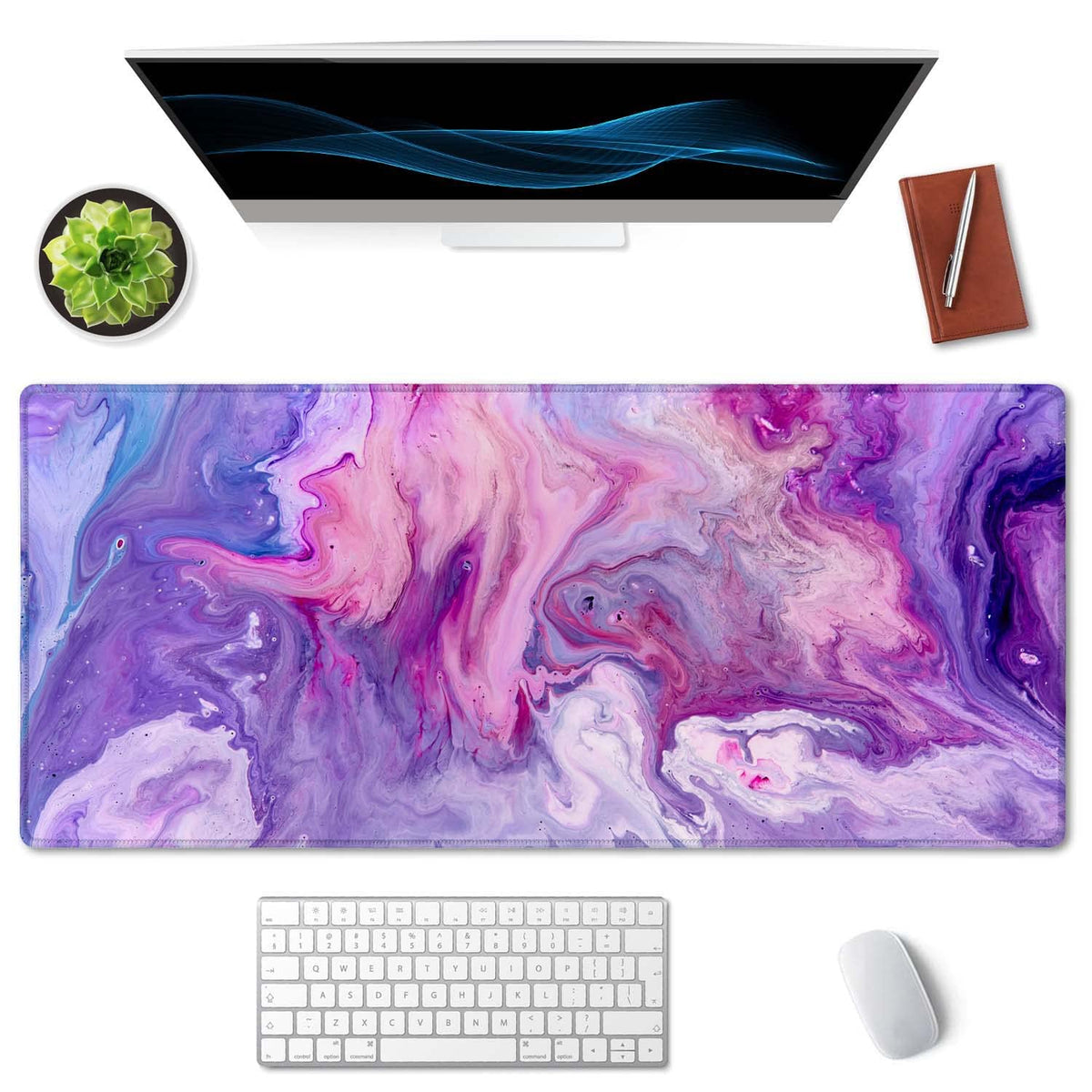 SSOIU Gaming Mouse Pad, Extended Mouse Pad, 35.5x15.7inch XXL Large Big Computer Keyboard Mouse Mat