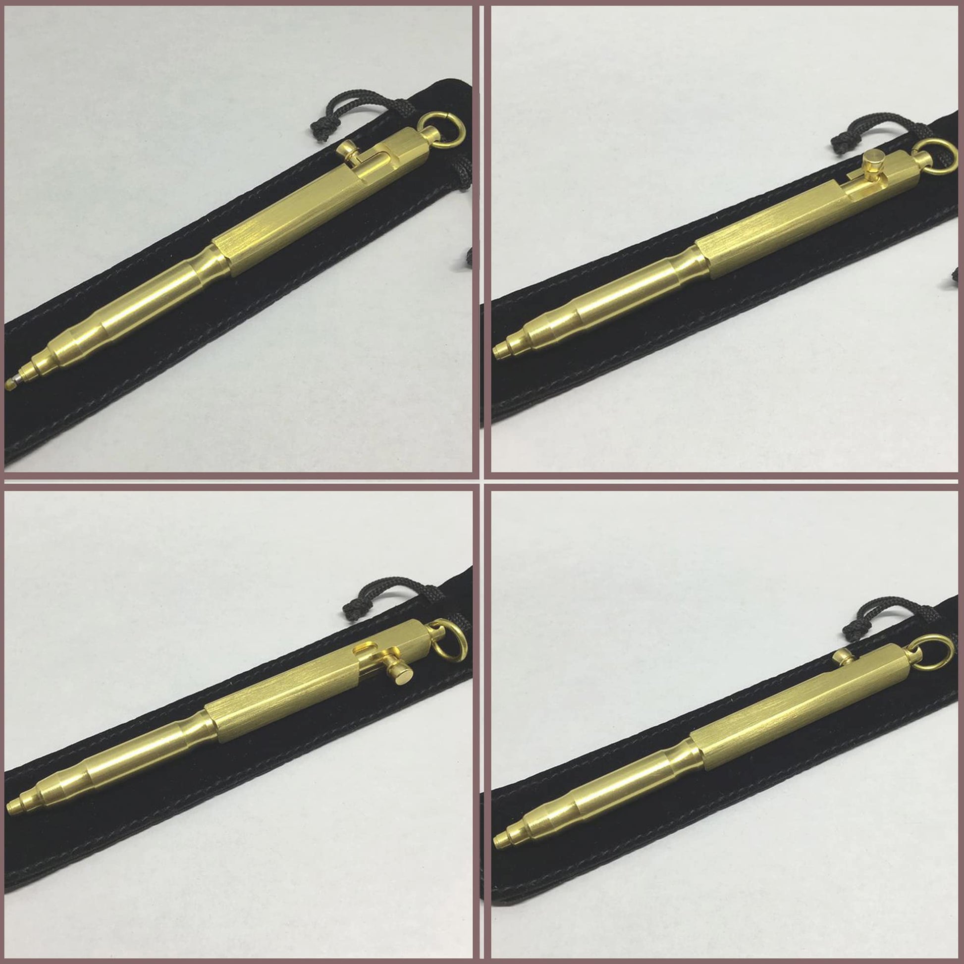 Auchic Personalized Bolt Action Pen Gift Set Free Engraved Customed Pocket EDC Brass Ballpoint Pen