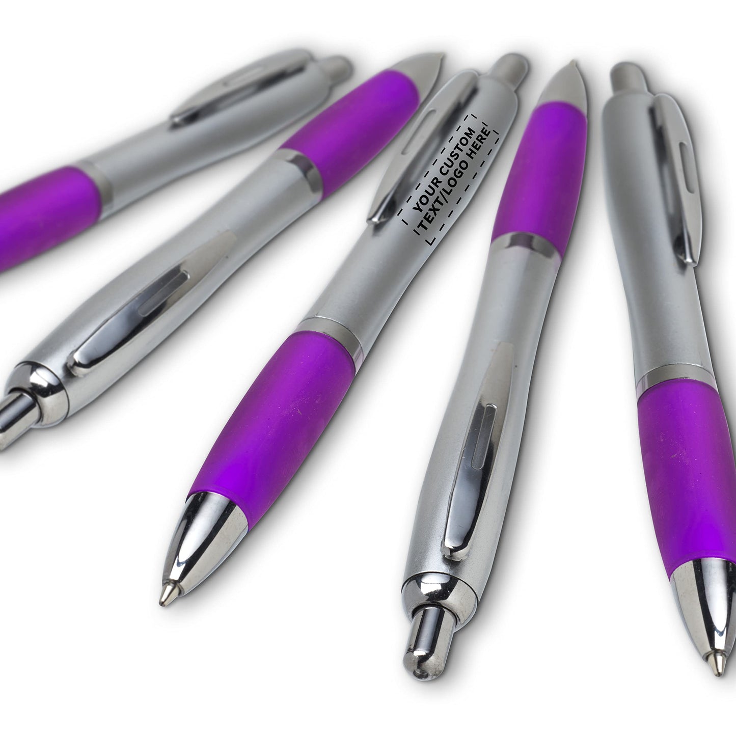 Personalized Ballpoint Pens with Rubber Grip and Click Button, Pack of 50 by DISCOUNT PROMOS