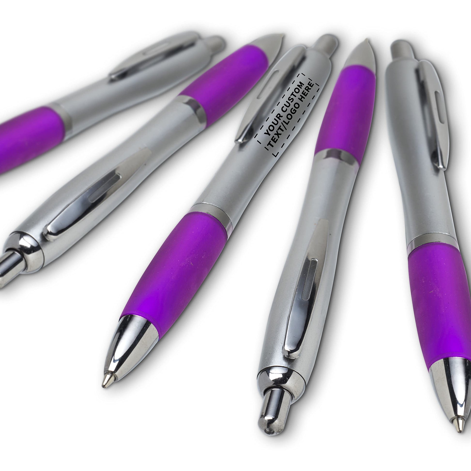 Personalized Ballpoint Pens with Rubber Grip and Click Button, Pack of 10 by DISCOUNT PROMOS