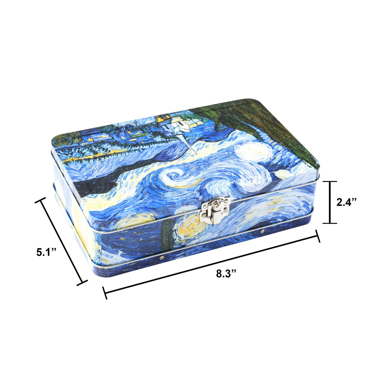 DAHO Metal Storage Box with Hinge for Office, School, Home, Makeup, Arts & Crafts and Accessories