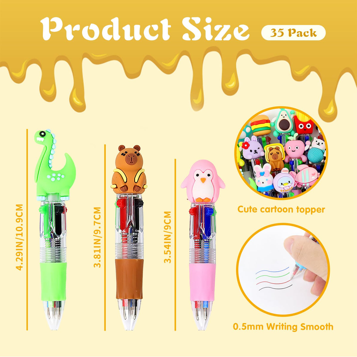 35 Pcs Mini Multicolor Pens in One 4-in-1 Fun Pens for Kids Party Favors