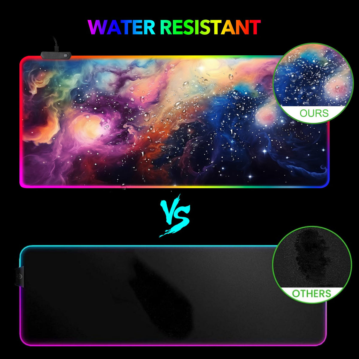 AIMSA RGB Mouse Pad LED Gaming Mouse Pad with 14 Lights Modes, Non-Slip Rubber Base Computer Carpet