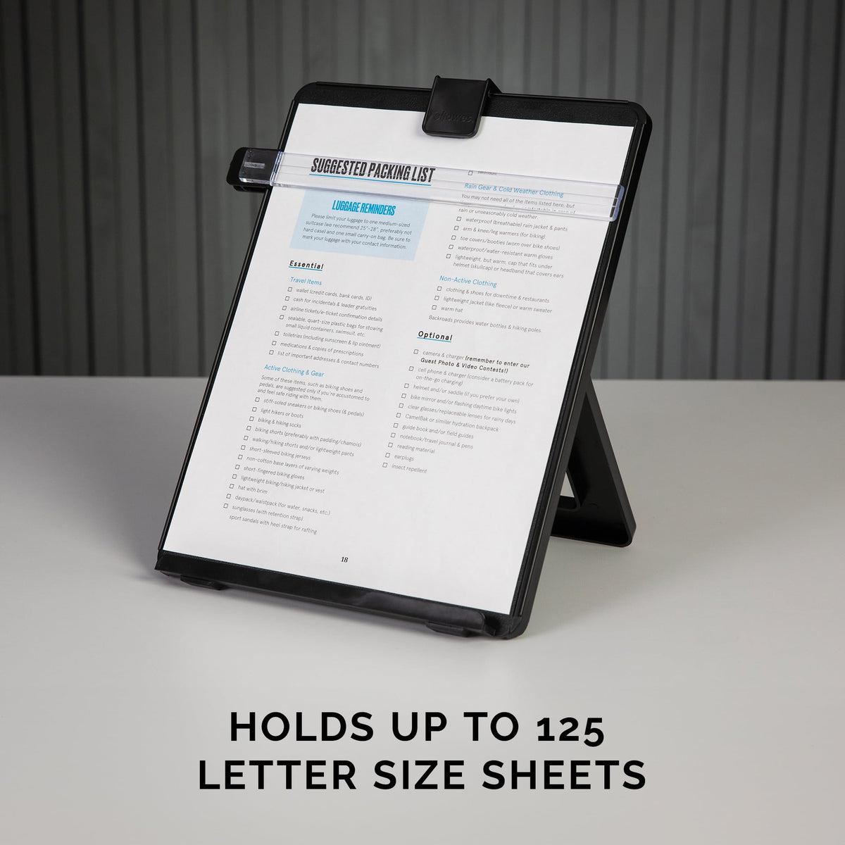 Fellowes Letter Sized Non-Magnetic Copyholder, Black (21106), 7.38 x 10.13 x 11.25 inches