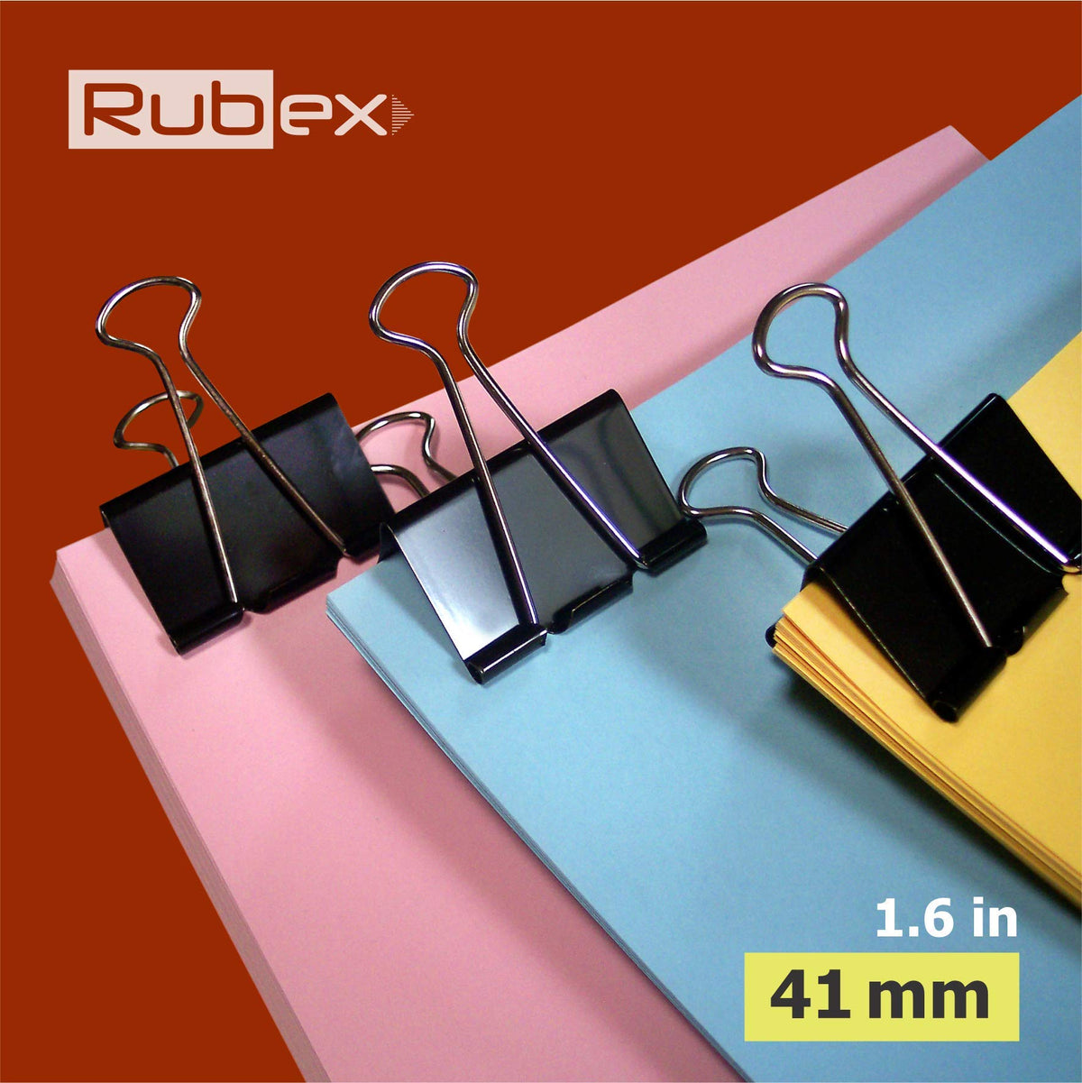 Rubex Binder Clips Black Large Binder Clips Jumbo Binder Clips 1.6 Inch Paper Binder Clips Big