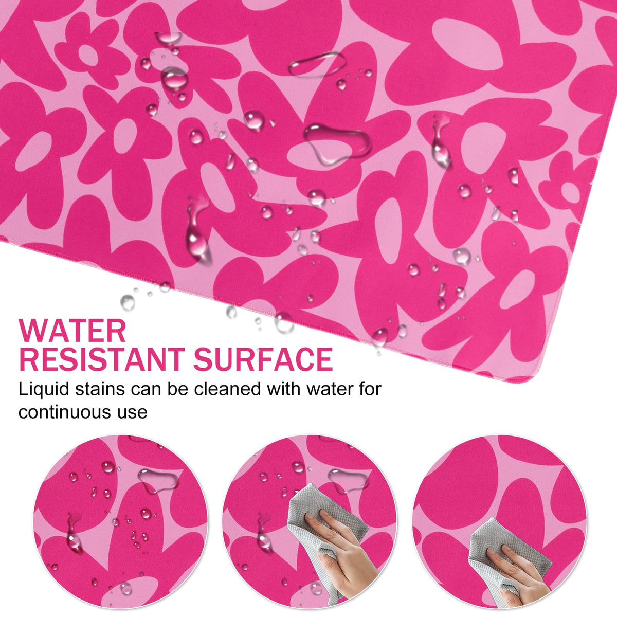 L-SPOUTTO Pink Gaming Mouse Pad Large Desk Mat 35.4x15.7in XXL Mousepads