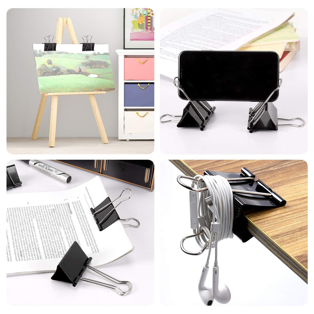 Ufmarine Extra Large Binder Clips 2.4 Inch Length, Jumbo Binder Clips for Office (8 Pcs)