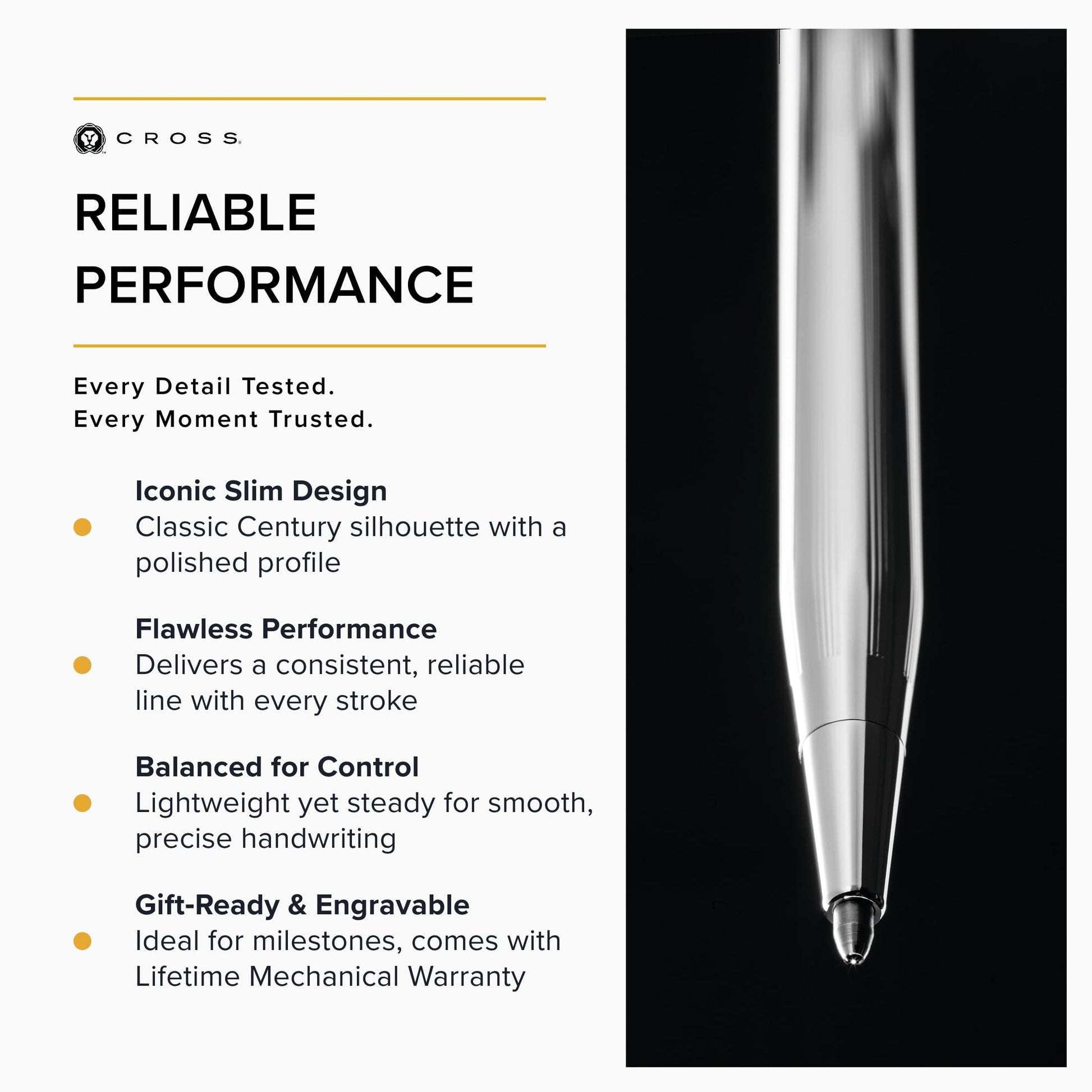 Cross Classic Century Ballpoint Pen, Multiple Colors, Black Ink