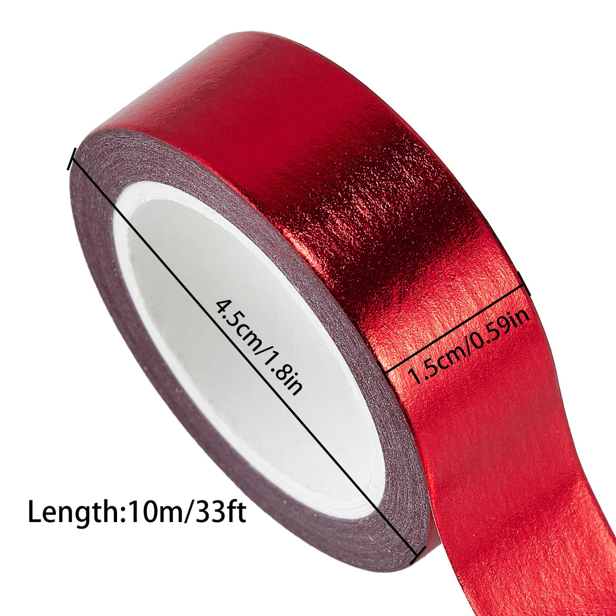 QDiShi 2 Rolls Red Washi Tape for Wall Decor Decorative,Foil Masking Tape Low Tack Self Adhesive