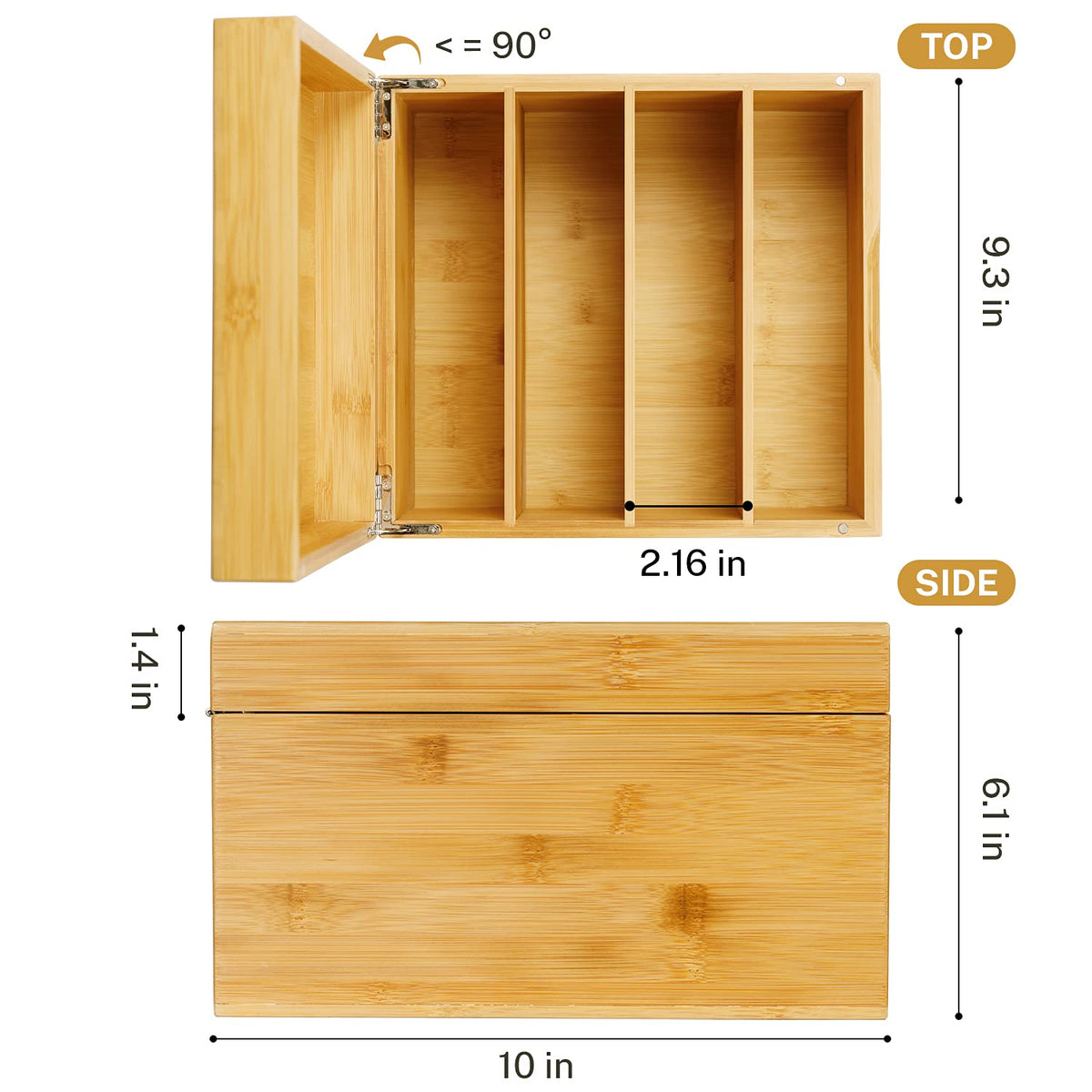 MaxGear Bamboo Business Card Organizer for 5" x 8" Cards