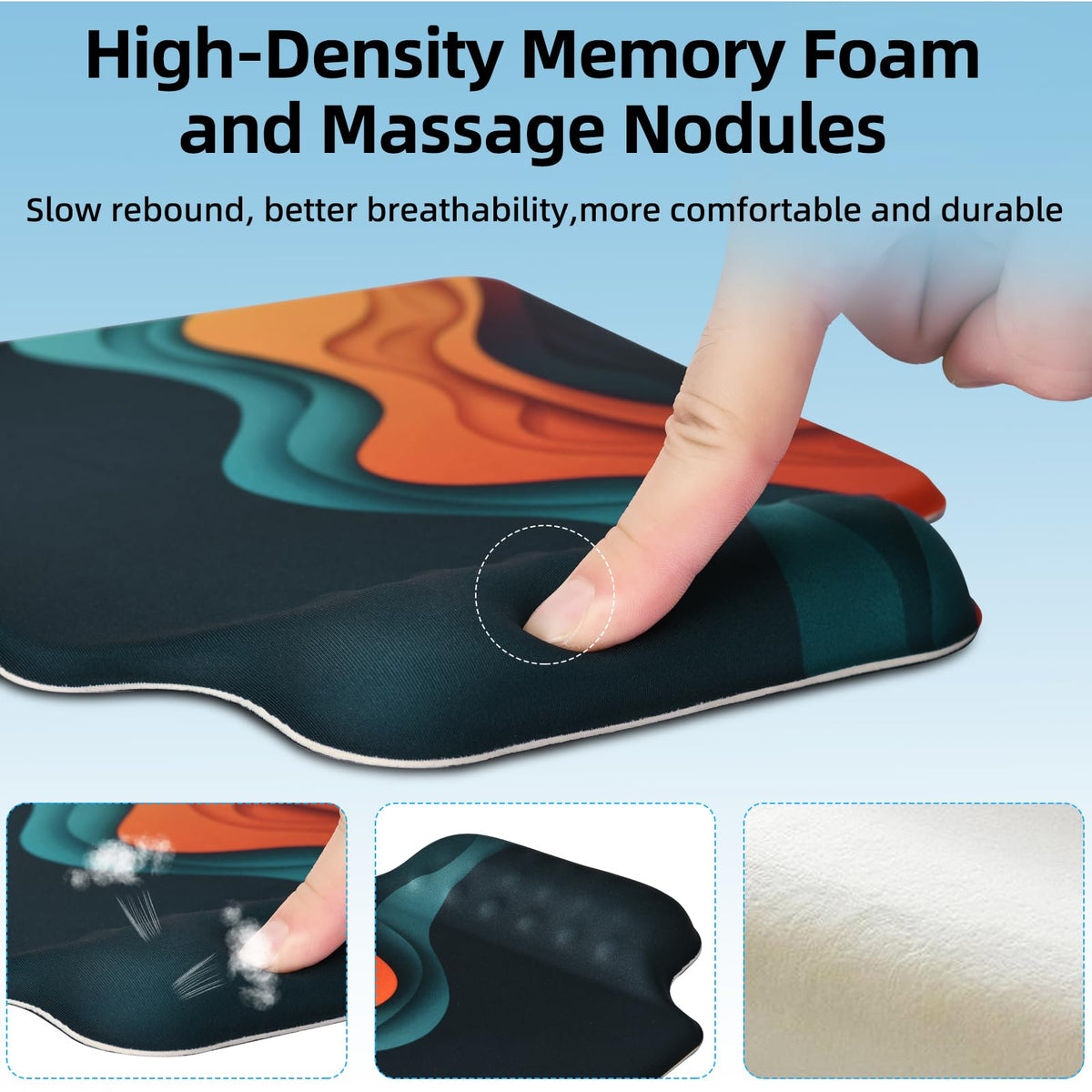 TIDALSOIL Ergonomic Mouse Pad with Memory Foam Wrist Support