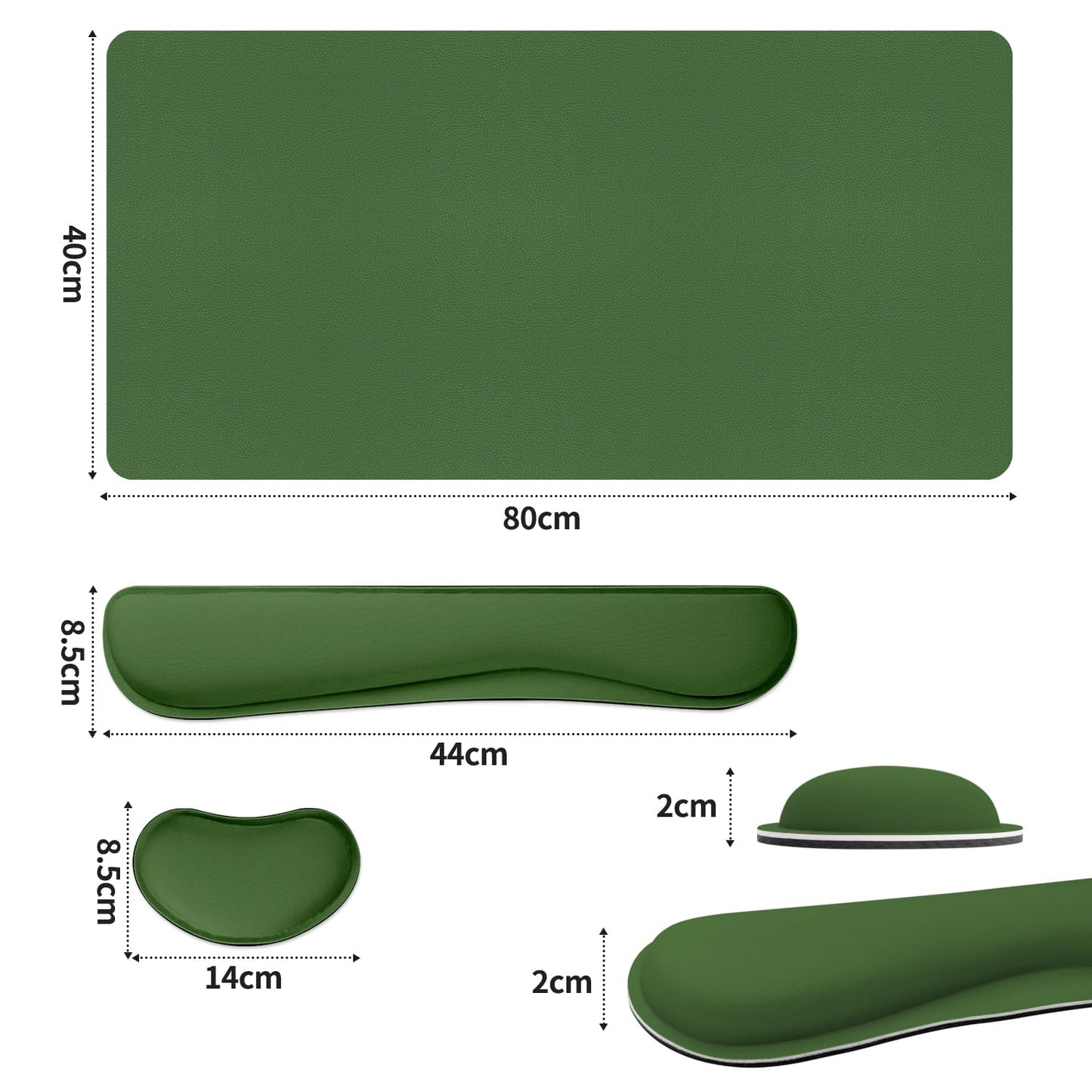 Meetcolor Keyboard and Mouse Pad, 3-in-1 Desk Mat Set Keyboard Wrist Rest