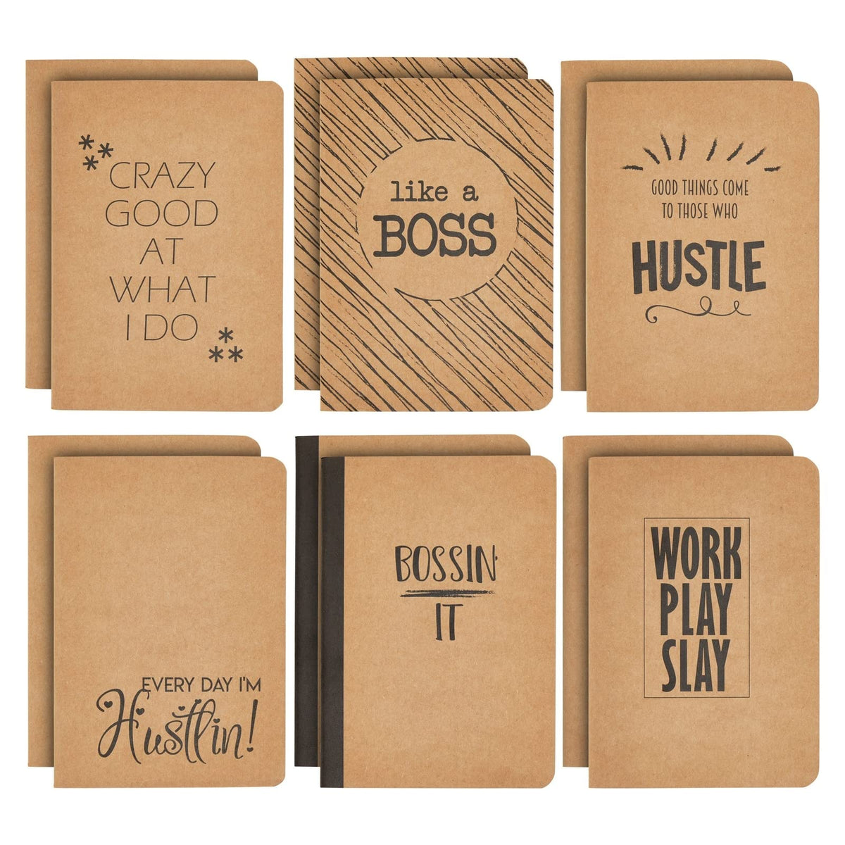 Paper Junkie A6 Notebook 12-Pack - Sewn-Bound Lay-Flat Sketch Books for Kids - 250gsm Paper