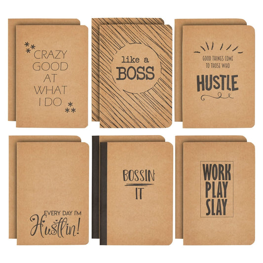 Paper Junkie A6 Notebook 12-Pack - Sewn-Bound Lay-Flat Sketch Books for Kids - 250gsm Paper