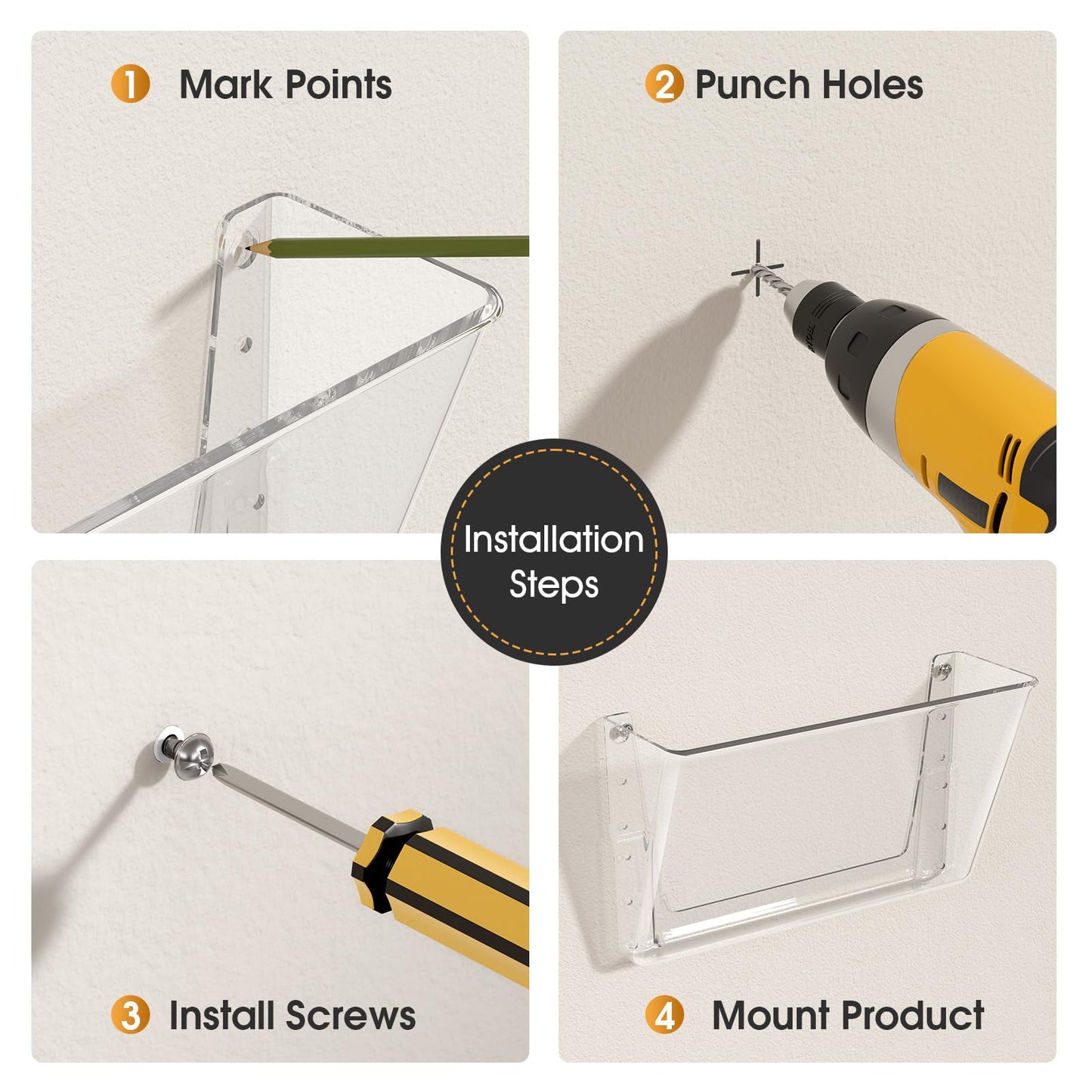 MaxGear Clear Acrylic Single Pocket 4 Pack