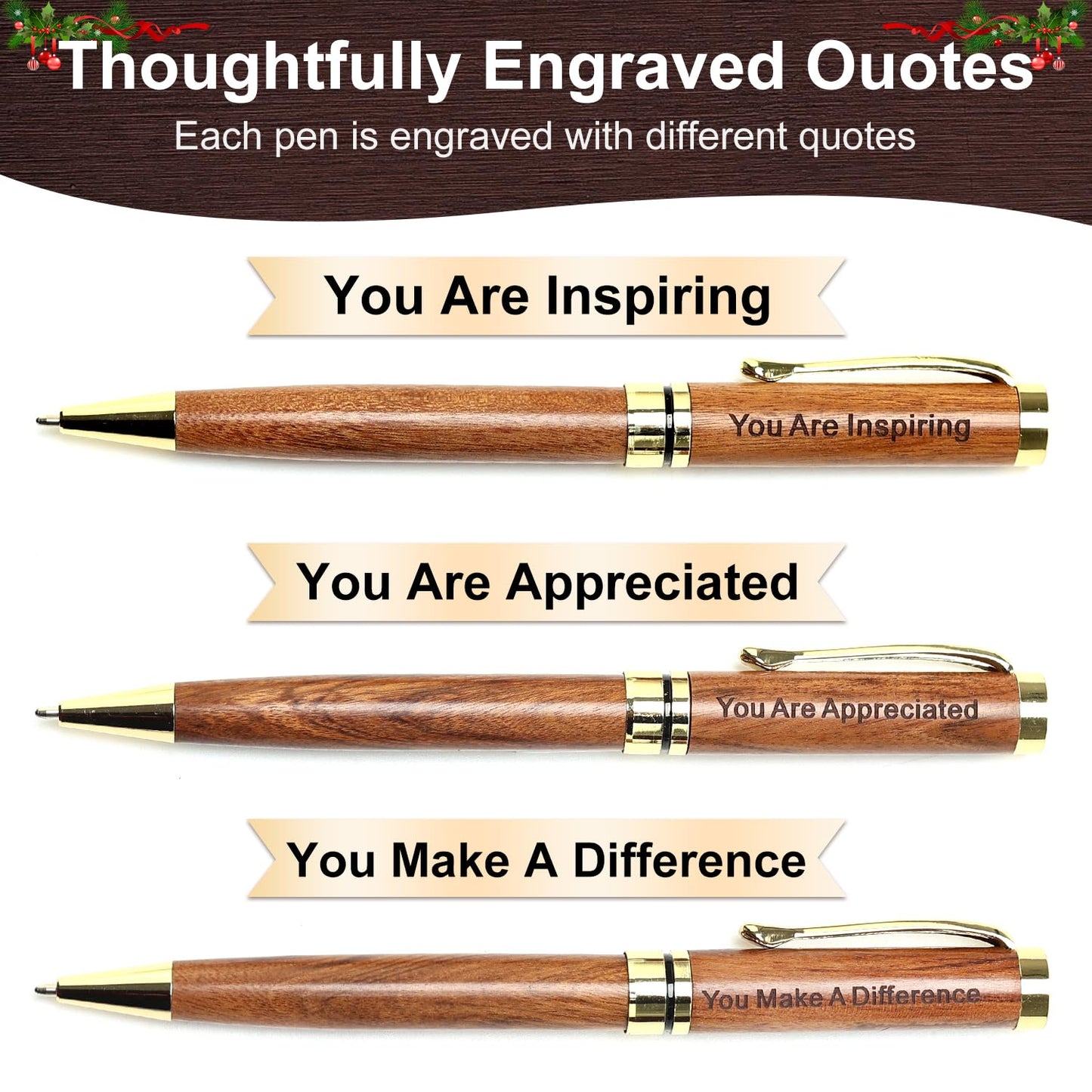 3 Pcs Cool Pens Set with Box, Thank You Gift for Women Coworkers Teachers