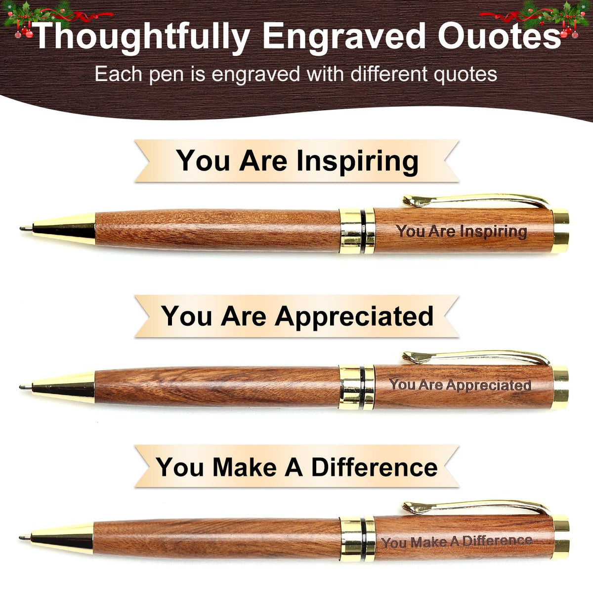 3 Pcs Cool Pens Set with Box, Thank You Gift for Women Coworkers Teachers