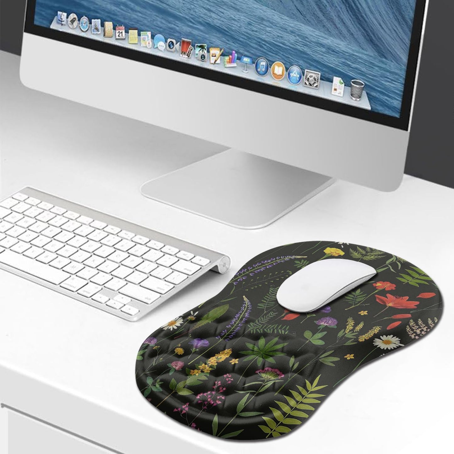 Hokafenle Ergonomic Mouse Pad Wrist Support, Wrist Rest Mousepad for Carpal Tunnel Pain Relief with