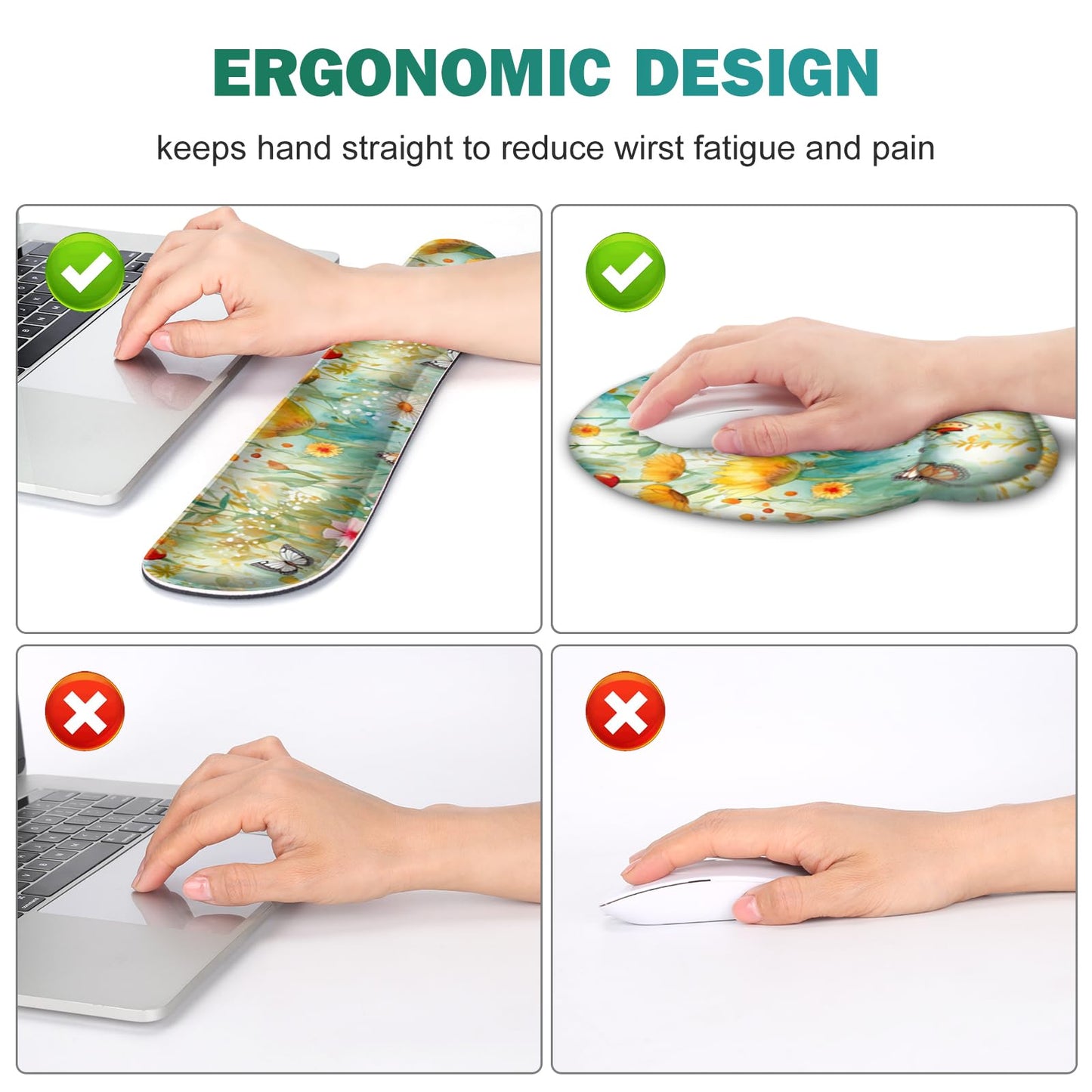 Gaming Mouse Pad, Large Desk Mat, Cute Desk Pad Protector 4in1 XXL Mousepad