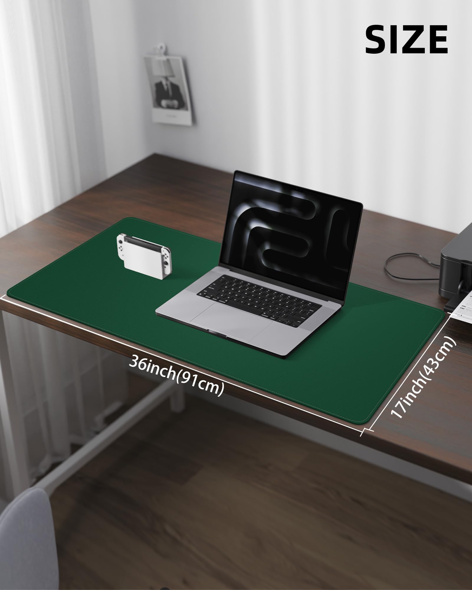 Leather Desk Pad Protector,Desk Mat,Large Mouse Pad, Non-Slip Desk Pad, Waterproof PU Leather Desk