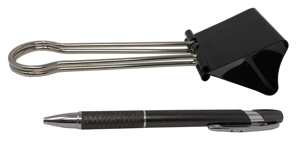 Clipco Binder Clips Jumbo Super Extra Large 2-1/3in Black (4-Pack)