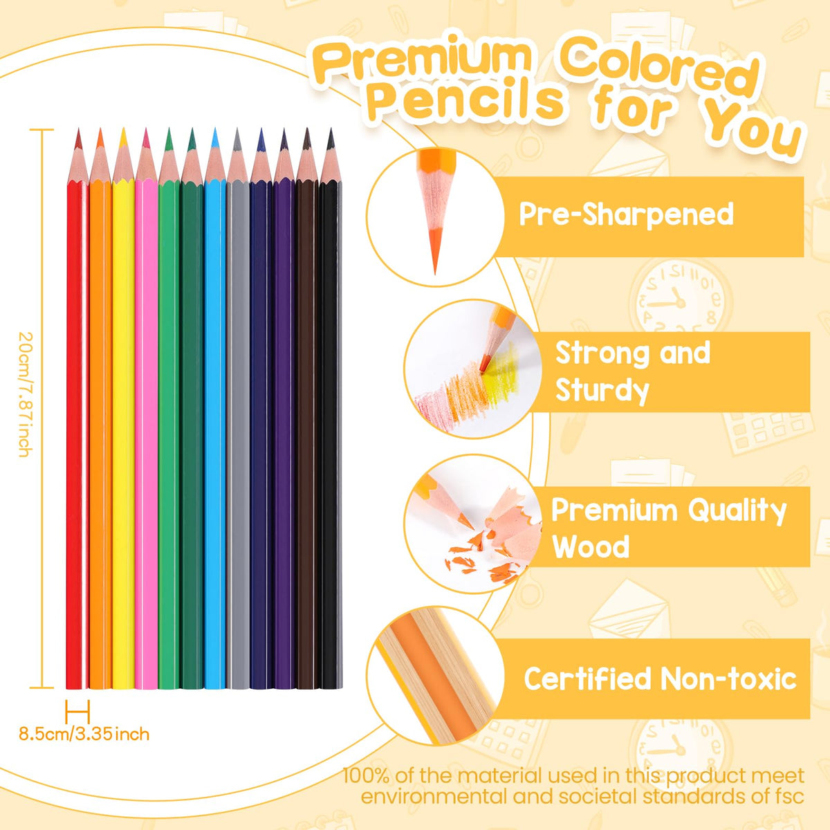 336 Packs Colored Pencils Bulk Classroom, Colored Pencils for Kids 12 Color