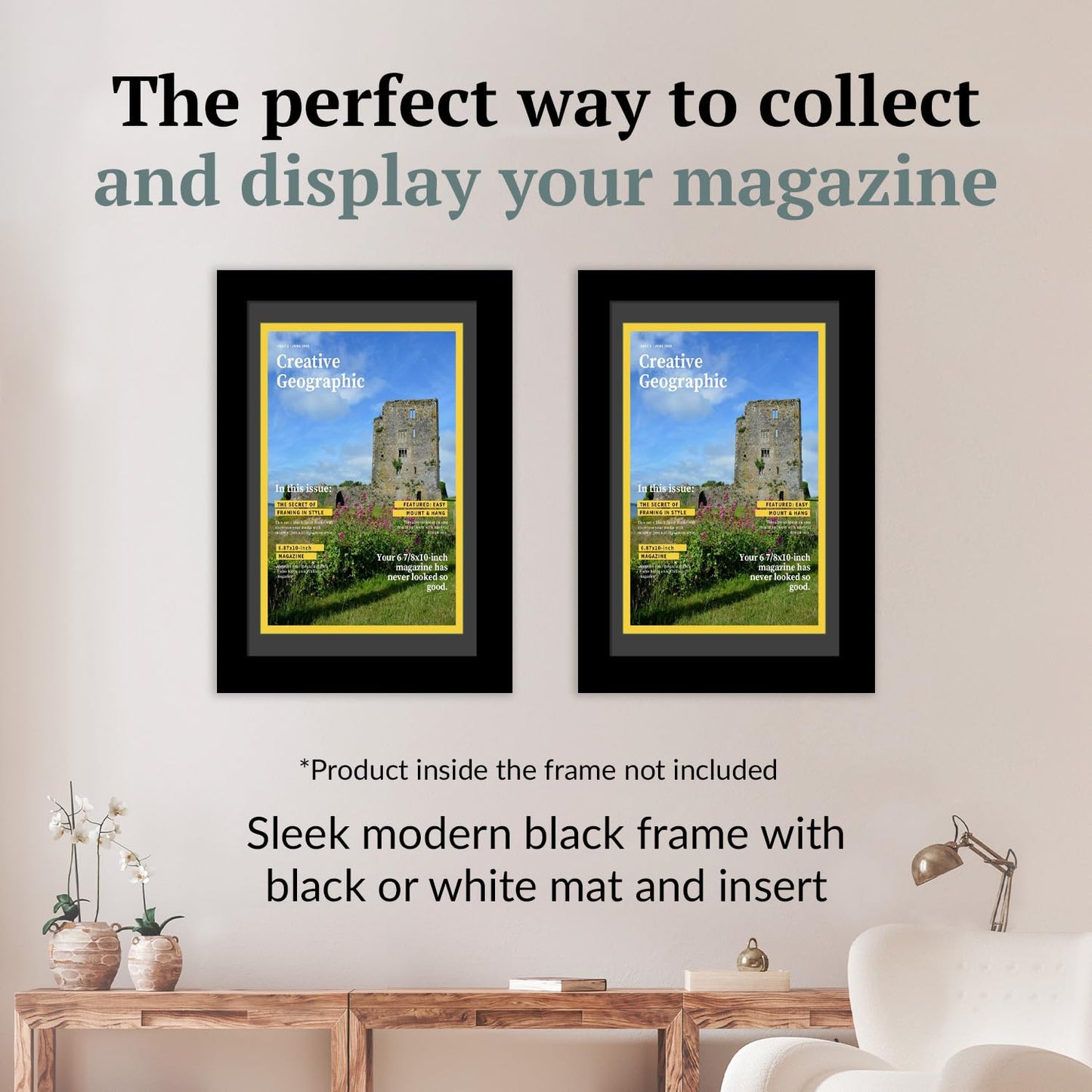 Creative Picture Frames 6.87 x 10 Magazine Frame with Full-Strength Glass, Holds Up To A 1/4" Thick