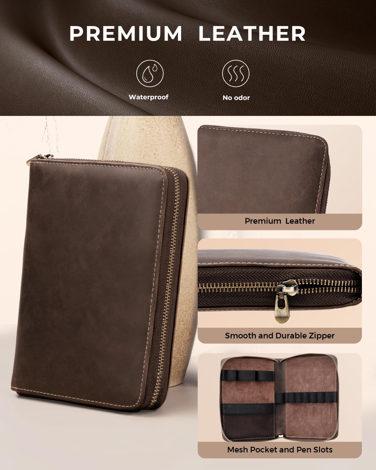 STAGEEK Mechanical Pencil Set with Leather Bag 30 Count, Drawing Pencils 0.5, 0.7, 0.9MM & 3PCS 2MM