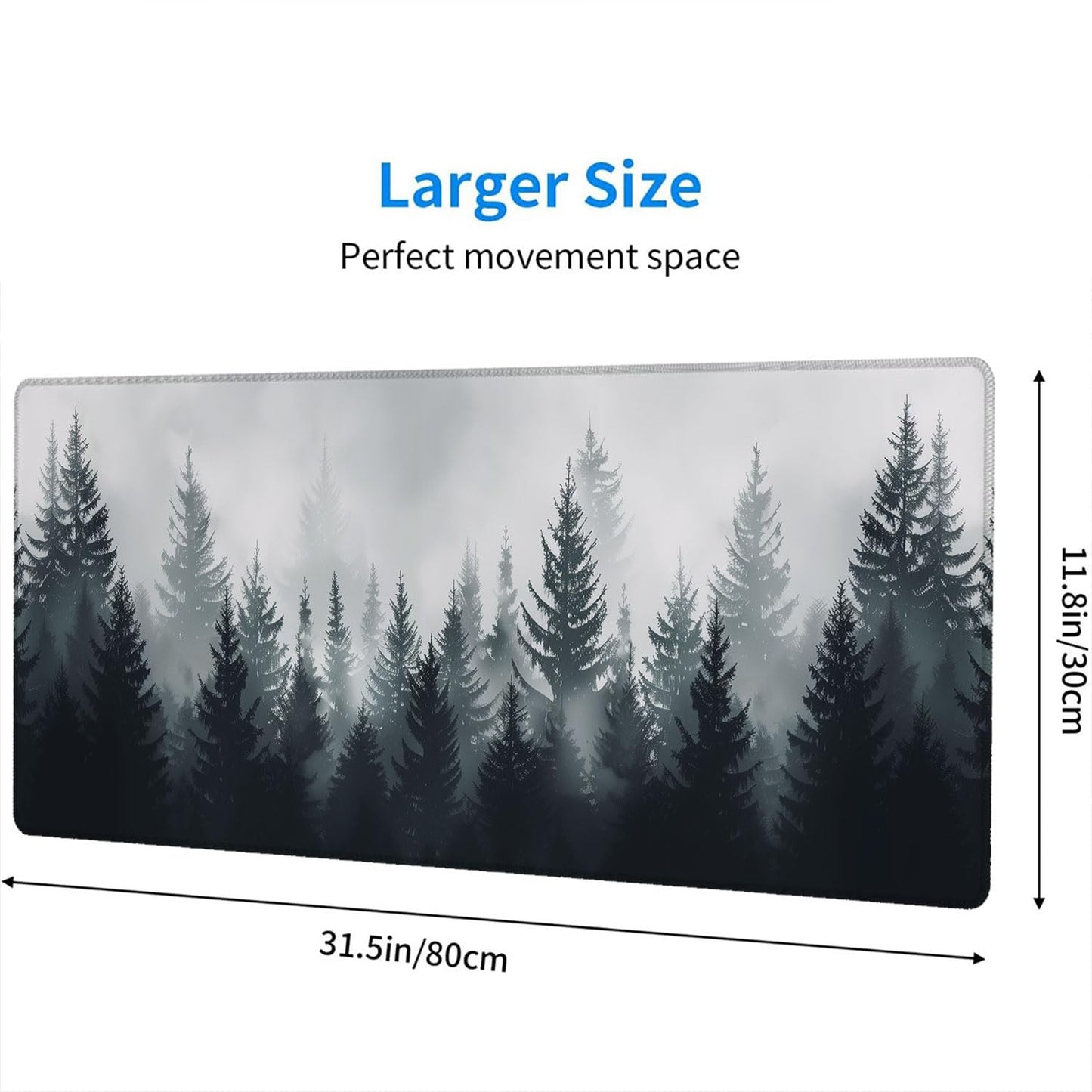 Misty Forest Gaming Mouse Pad Forest Tree XL Mouse Pad Large Mousepad Extended Laptop Keyboard Mat