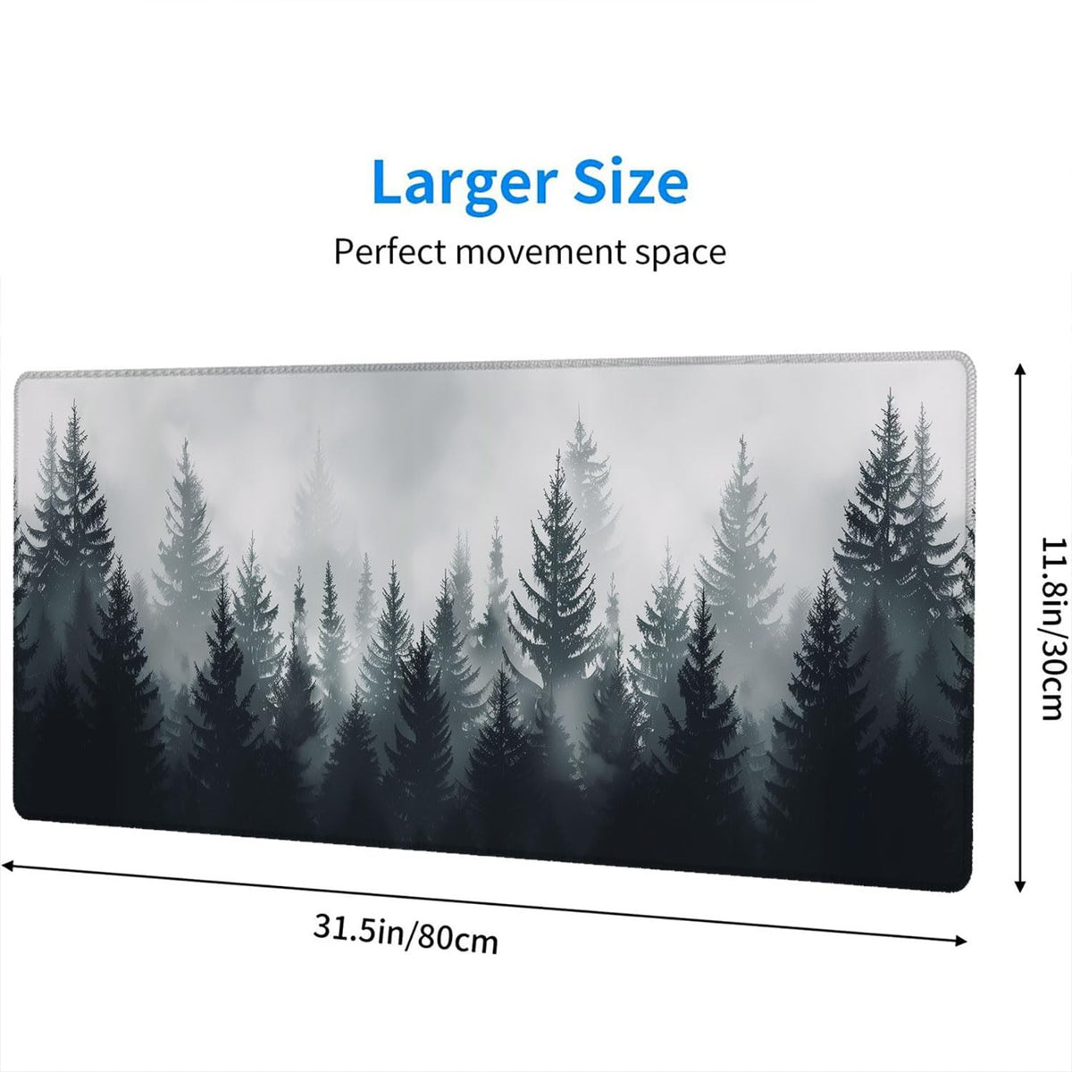 Misty Forest Gaming Mouse Pad Forest Tree XL Mouse Pad Large Mousepad Extended Laptop Keyboard Mat