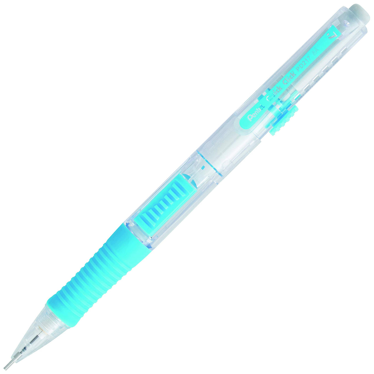 Pentel QUICK CLICK Mechanical Pencil (0.7mm), Sky Blue Barrel, Box of 12 (PD217S)