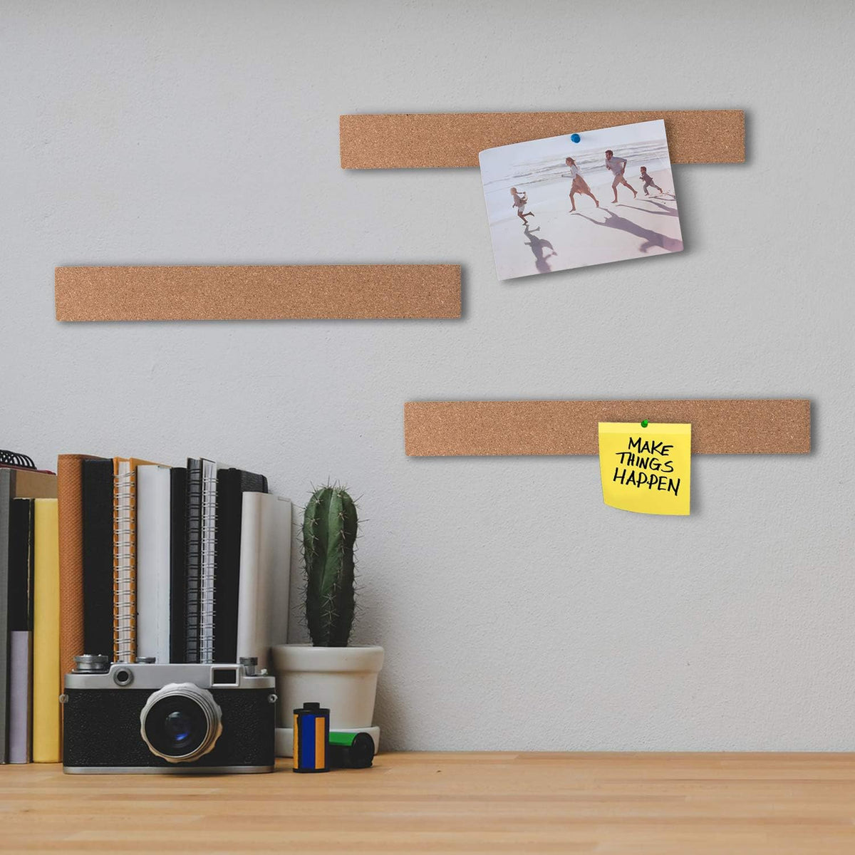 HBlife Cork Board Bulletin Board Bar Strip 15x2 Inch, 1/2 Inch Thick 8 Pack