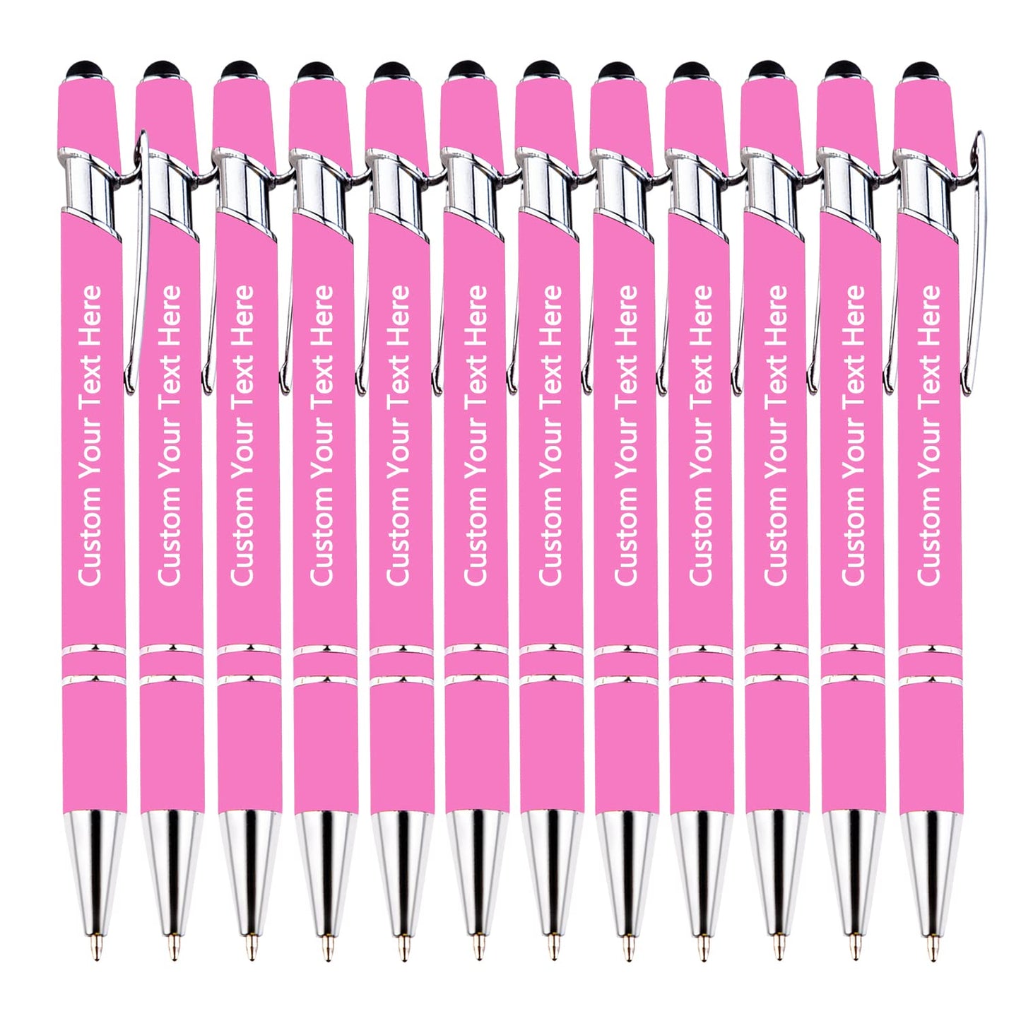 KOLOWKO Personalized 2-in-1 Ballpoint Pen & Stylus - Custom Text/Name/Message - Bulk Order Up to
