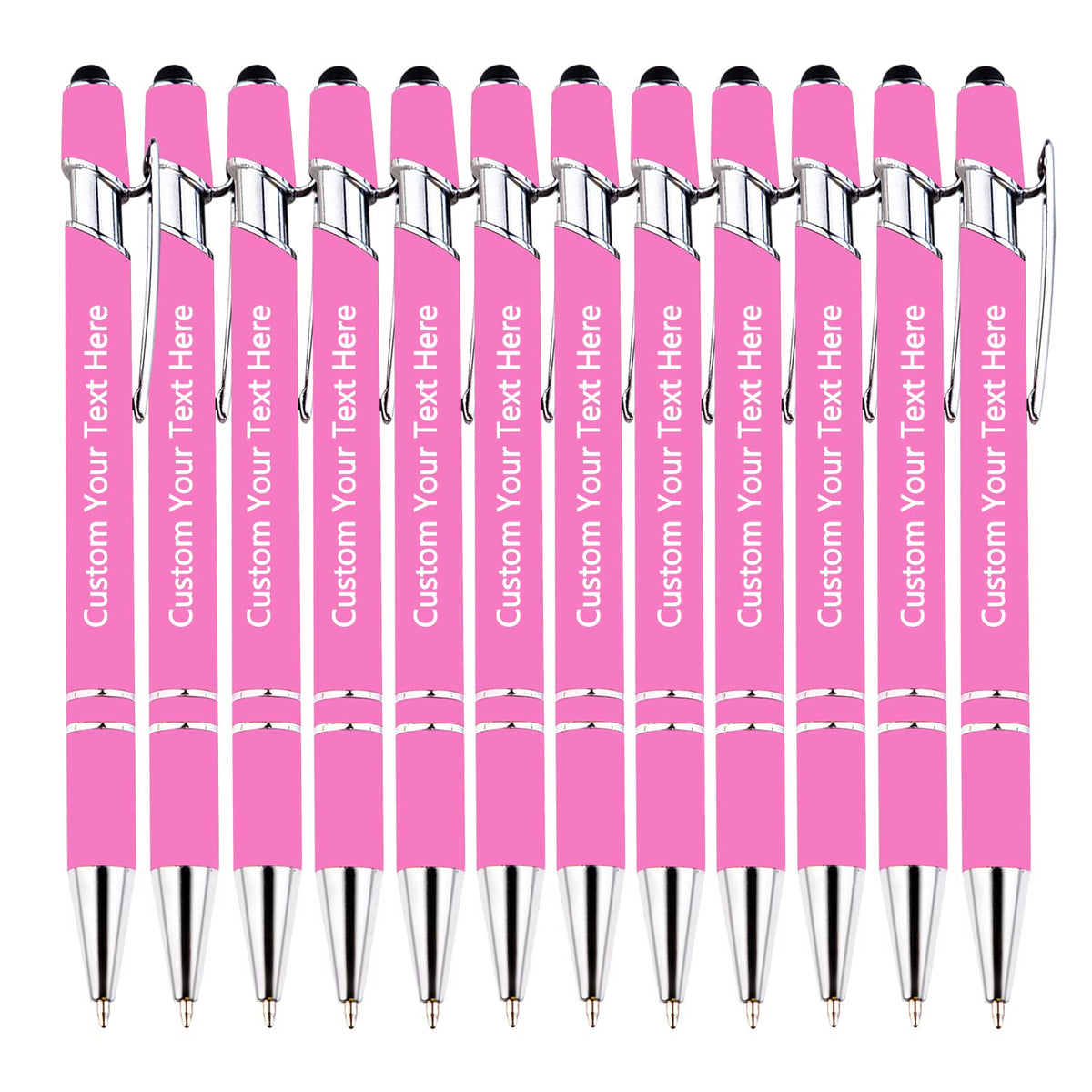 KOLOWKO Personalized 2-in-1 Ballpoint Pen & Stylus - Custom Text/Name/Message - Bulk Order Up to