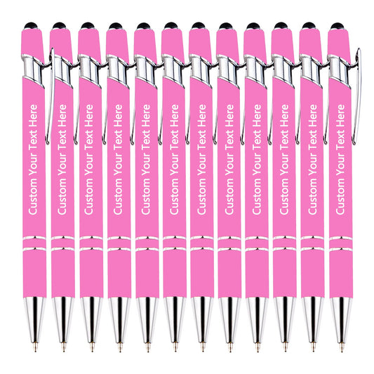 KOLOWKO Personalized 2-in-1 Ballpoint Pen & Stylus - Custom Text/Name/Message - Bulk Order Up to