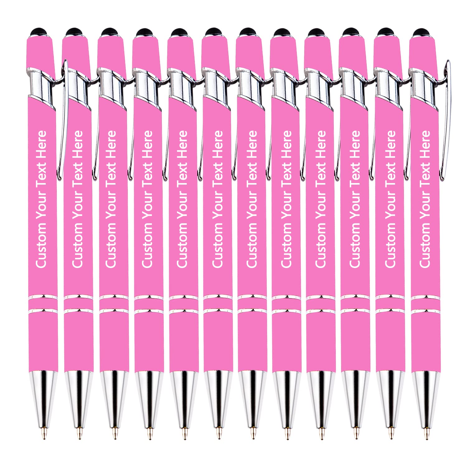 KOLOWKO Personalized 2-in-1 Ballpoint Pen & Stylus - Custom Text/Name/Message - Bulk Order Up to